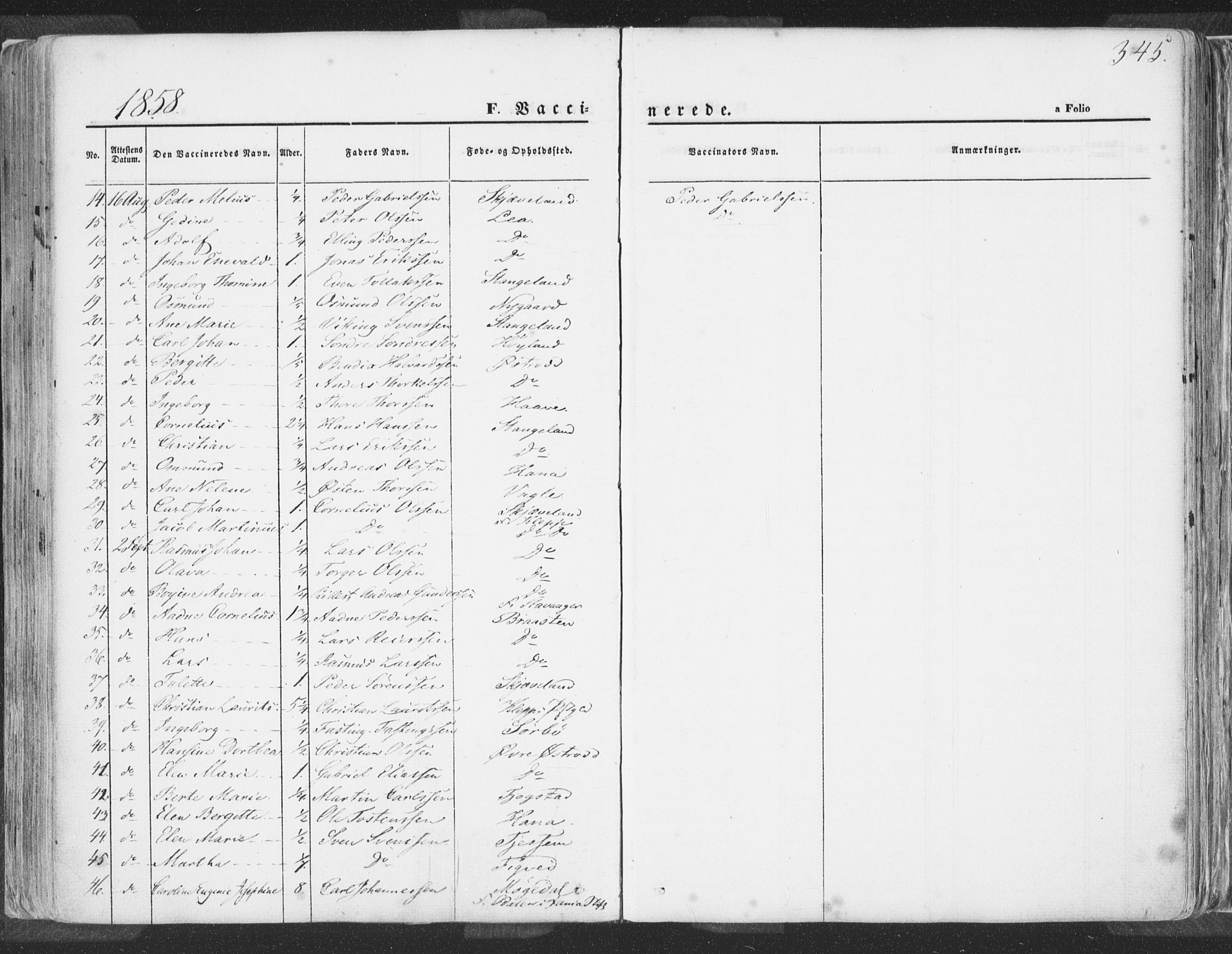 Høyland sokneprestkontor, SAST/A-101799/001/30BA/L0009: Parish register (official) no. A 9.2, 1857-1877, p. 345