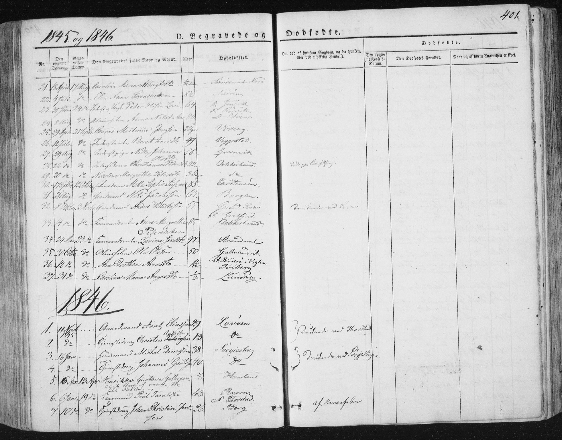 Ministerialprotokoller, klokkerbøker og fødselsregistre - Nord-Trøndelag, SAT/A-1458/784/L0669: Parish register (official) no. 784A04, 1829-1859, p. 401