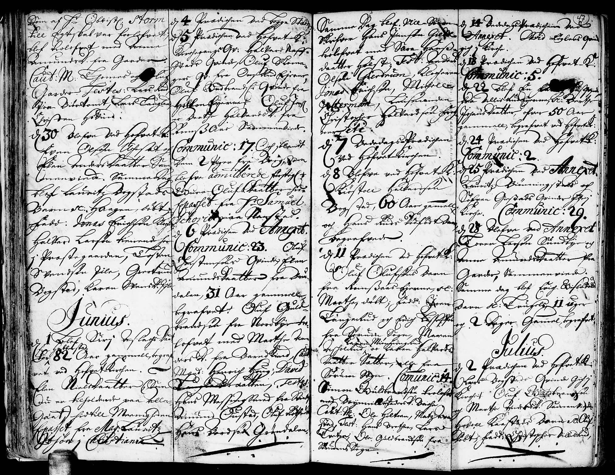 Ullensaker prestekontor Kirkebøker, AV/SAO-A-10236a/F/Fa/L0001: Parish register (official) no. I 1, 1689-1701, p. 47