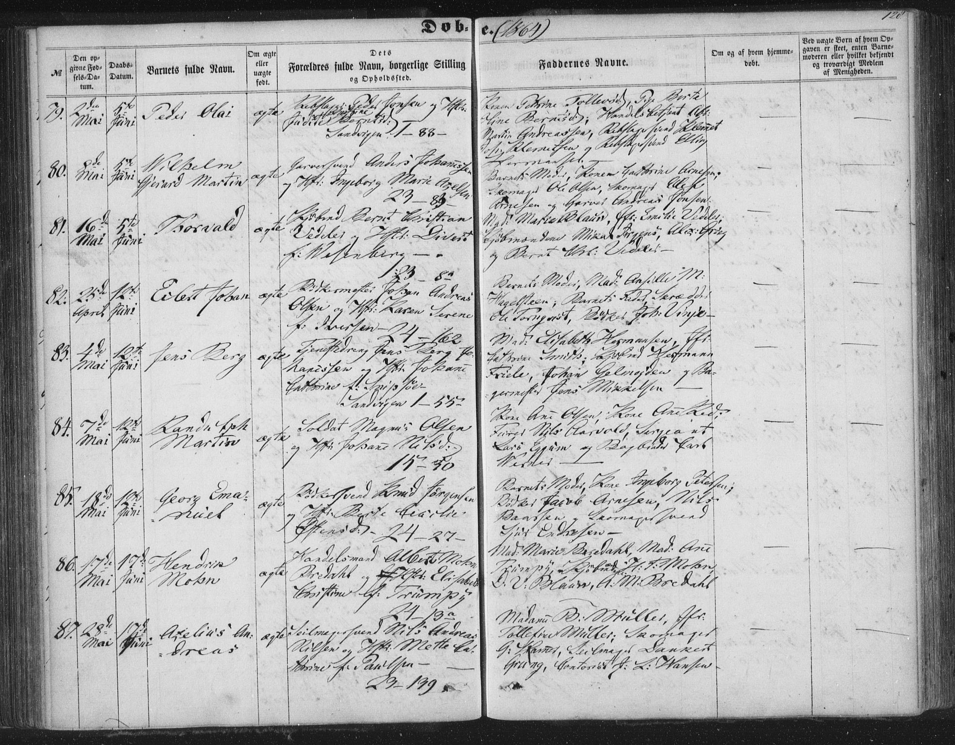 Korskirken sokneprestembete, AV/SAB-A-76101/H/Haa/L0018: Parish register (official) no. B 4, 1857-1866, p. 128