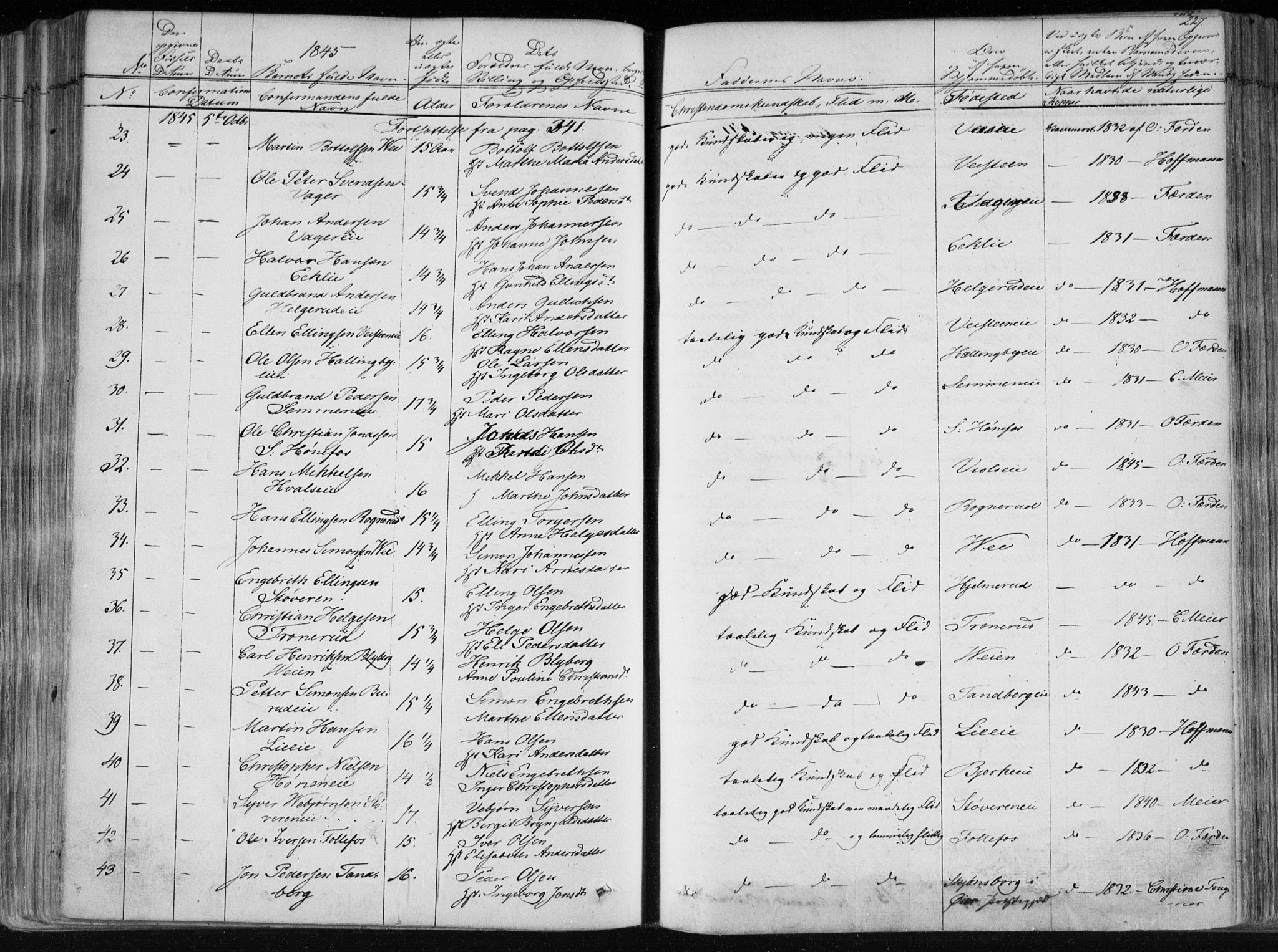 Norderhov kirkebøker, AV/SAKO-A-237/F/Fa/L0010: Parish register (official) no. 10, 1837-1847, p. 227