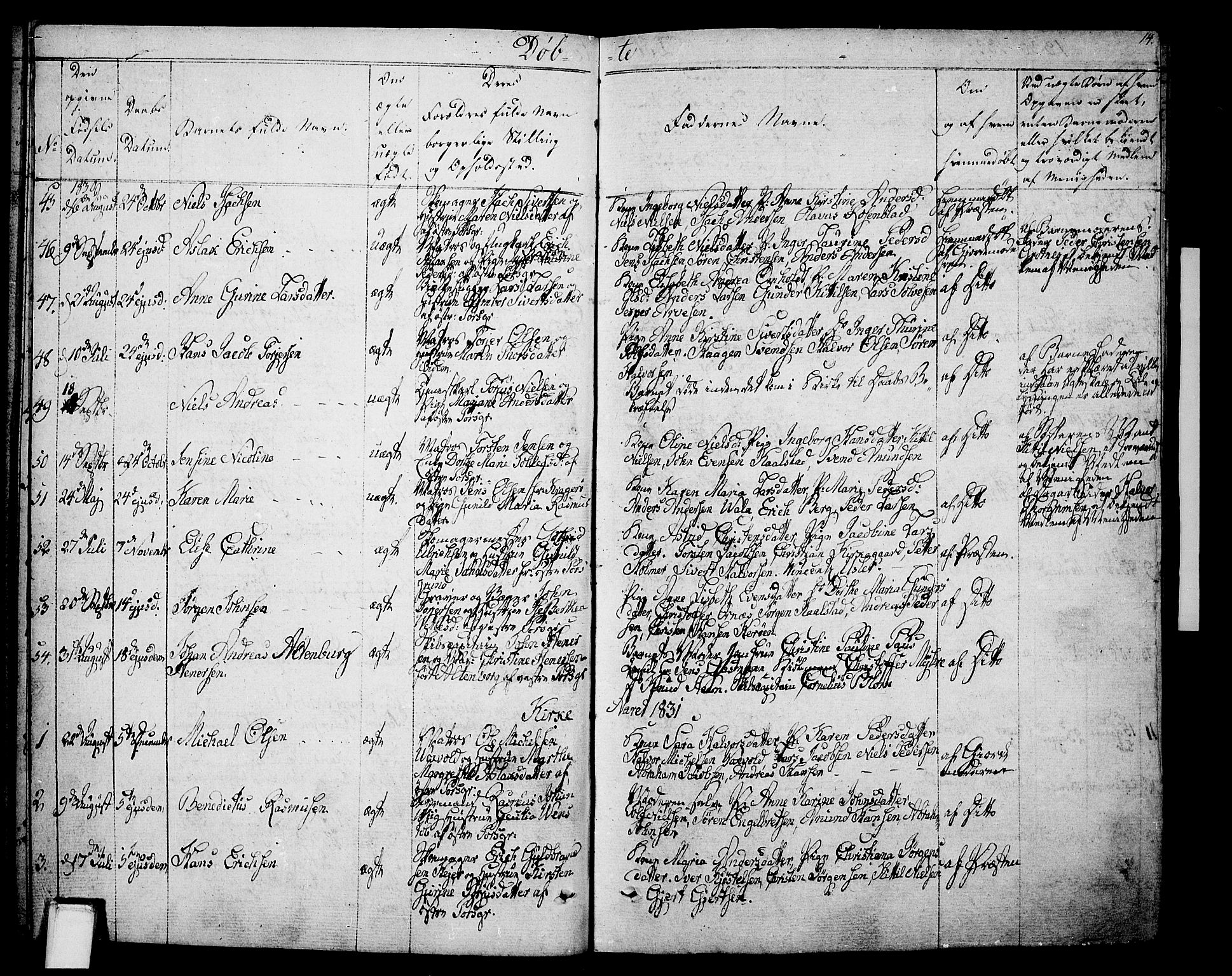 Porsgrunn kirkebøker , SAKO/A-104/F/Fa/L0005: Parish register (official) no. 5, 1828-1840, p. 14