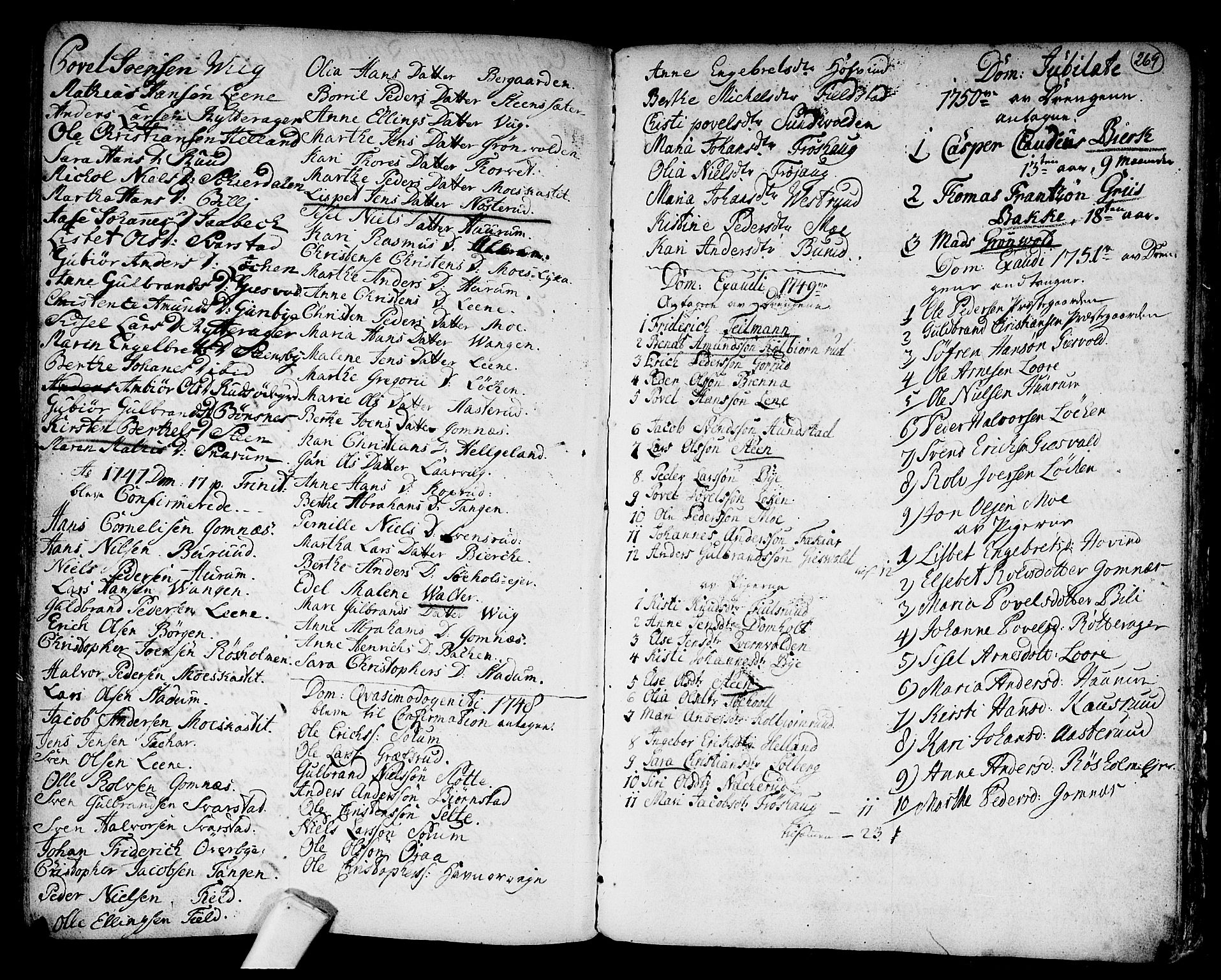 Hole kirkebøker, SAKO/A-228/F/Fa/L0001: Parish register (official) no. I 1, 1716-1765, p. 269