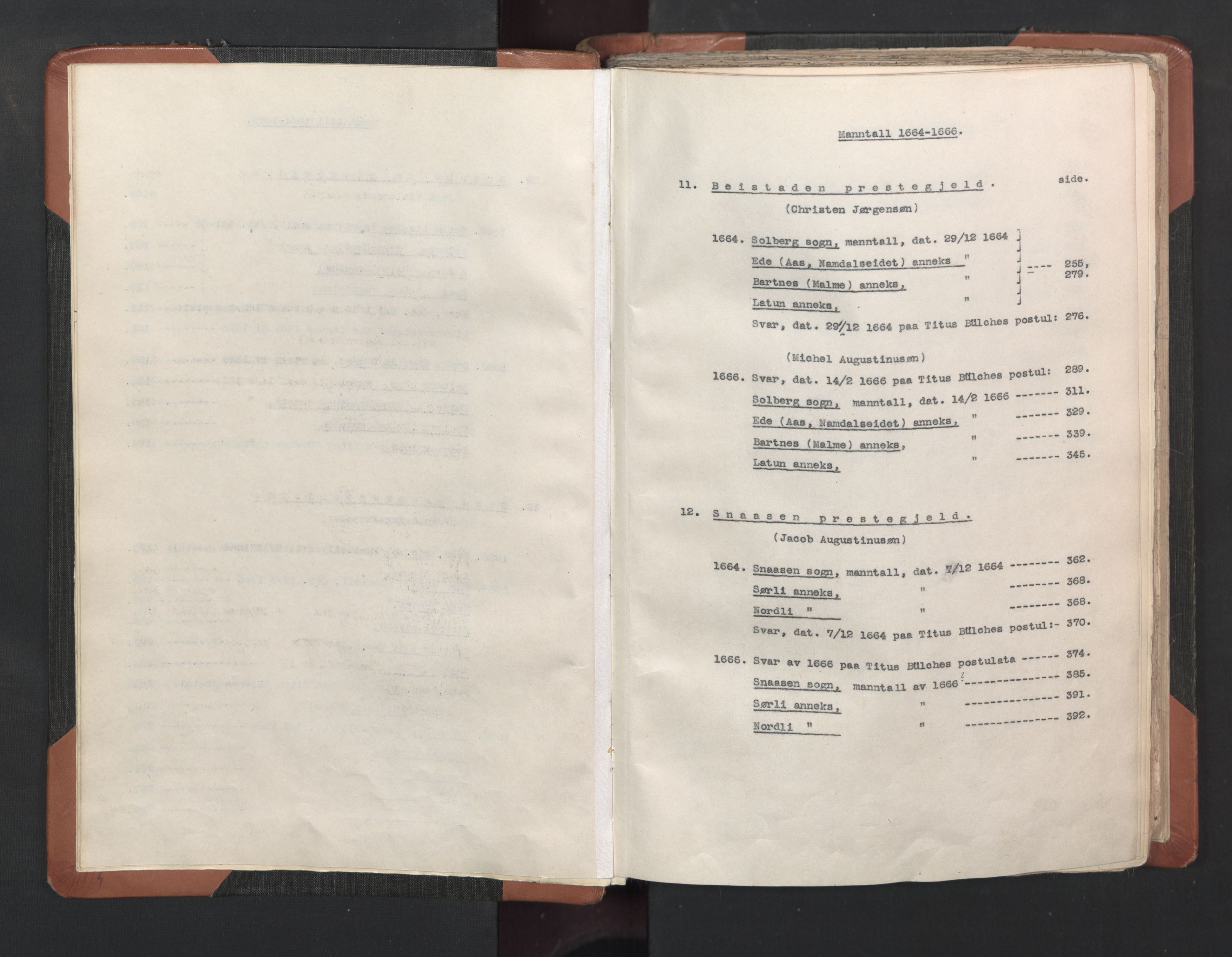 RA, Vicar's Census 1664-1666, no. 33: Innherad deanery, 1664-1666