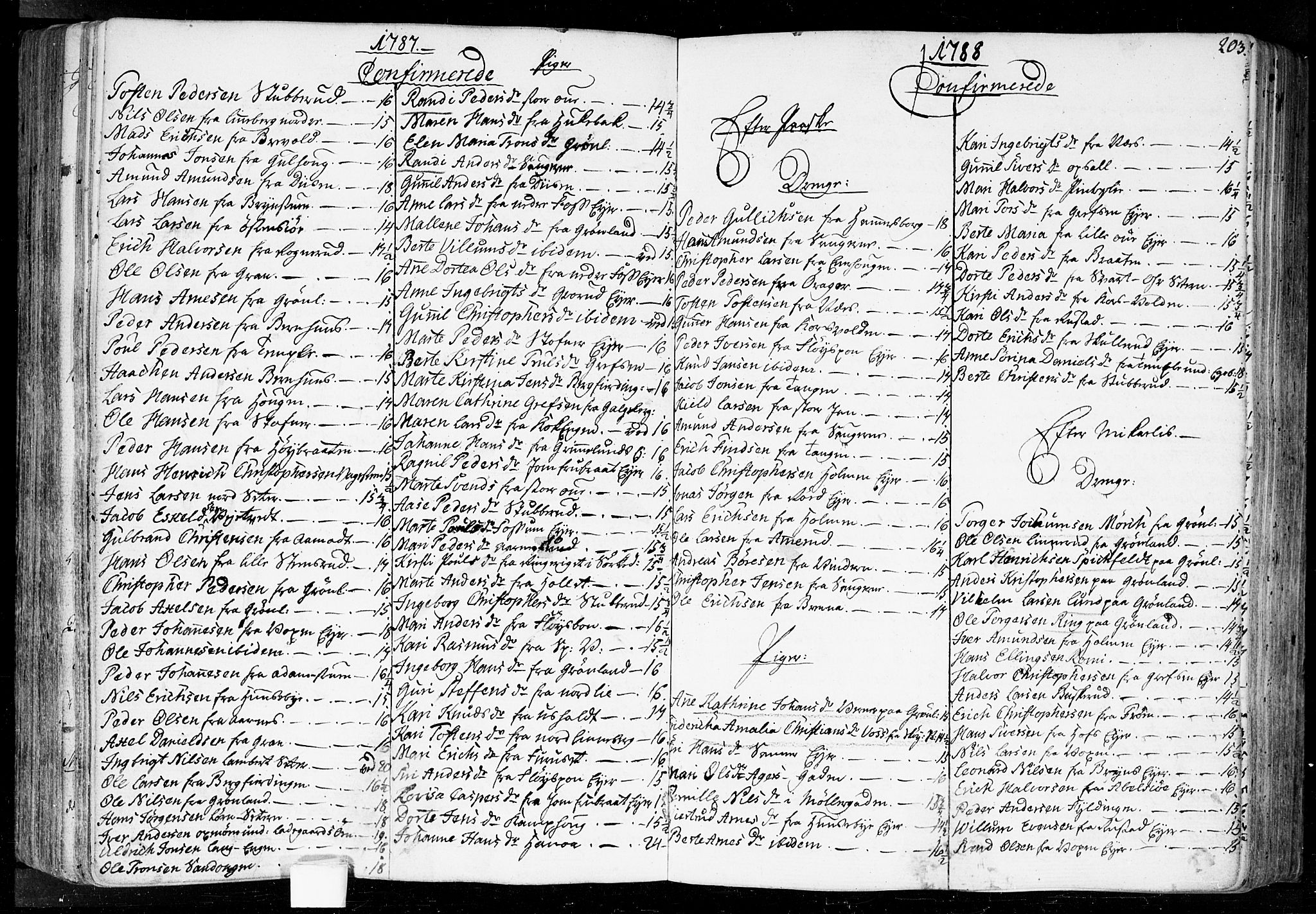Aker prestekontor kirkebøker, SAO/A-10861/F/L0010: Parish register (official) no. 10, 1786-1809, p. 203
