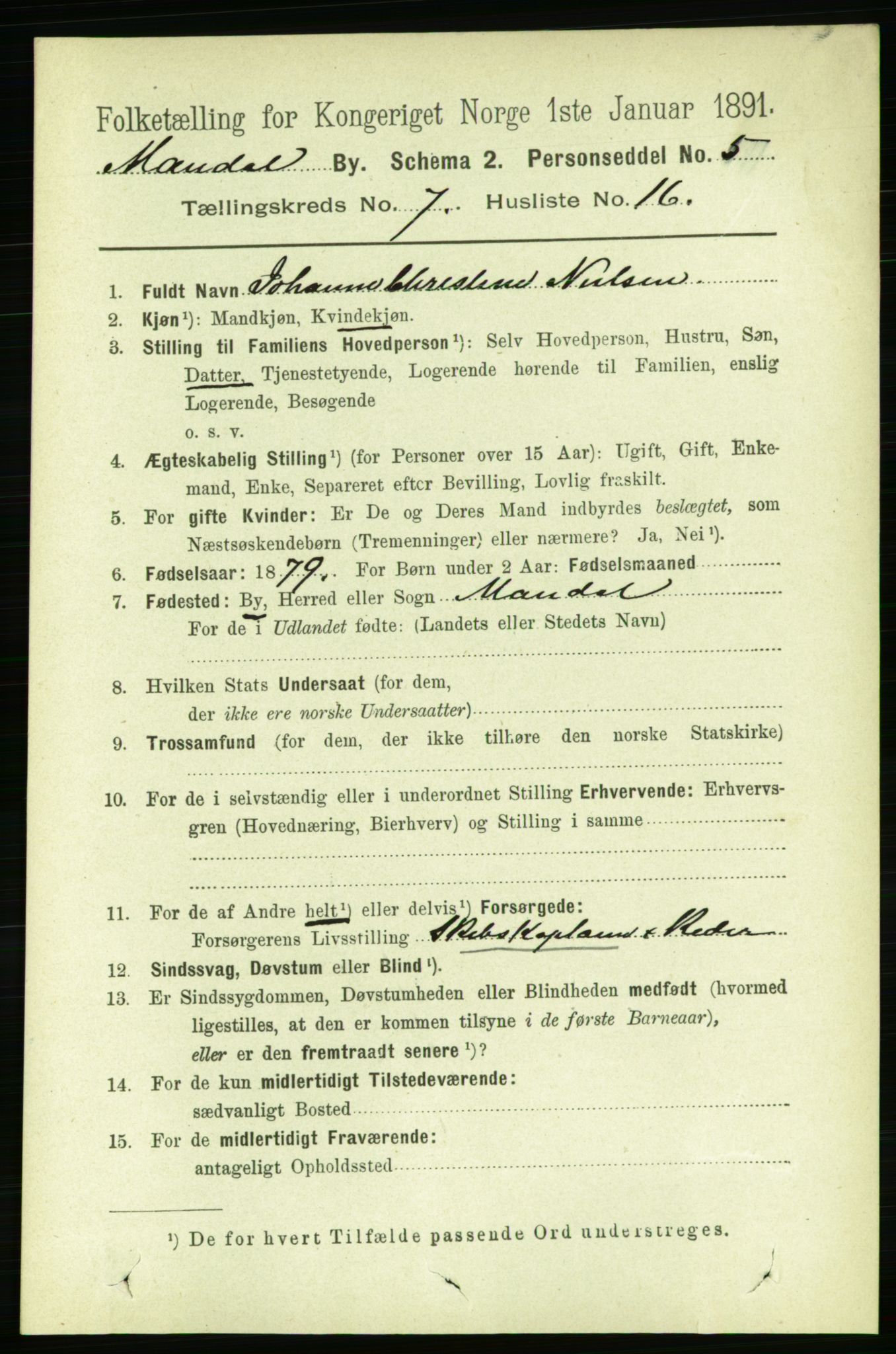 RA, 1891 census for 1002 Mandal, 1891, p. 2345