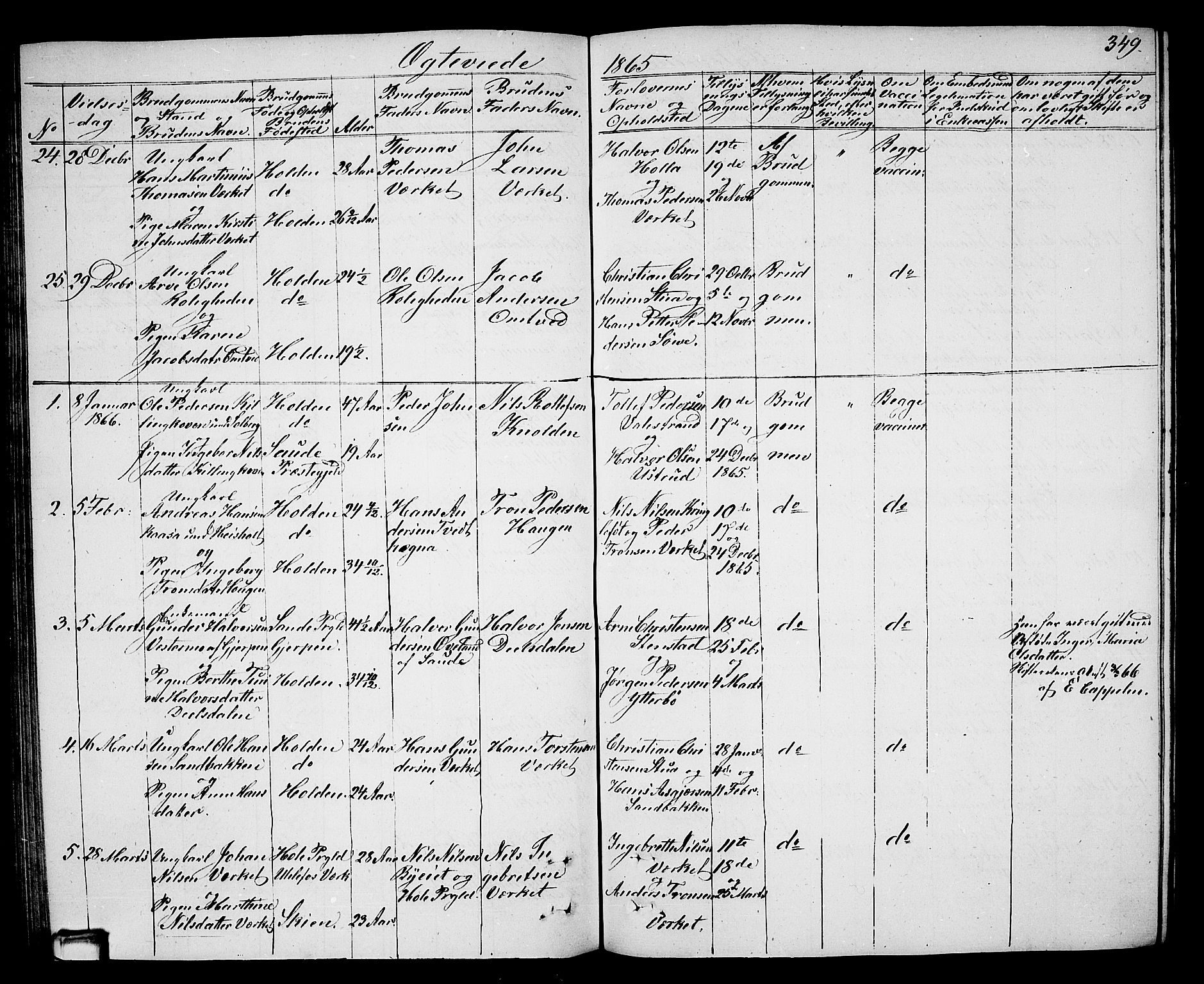 Holla kirkebøker, SAKO/A-272/G/Ga/L0003: Parish register (copy) no. I 3, 1849-1866, p. 349