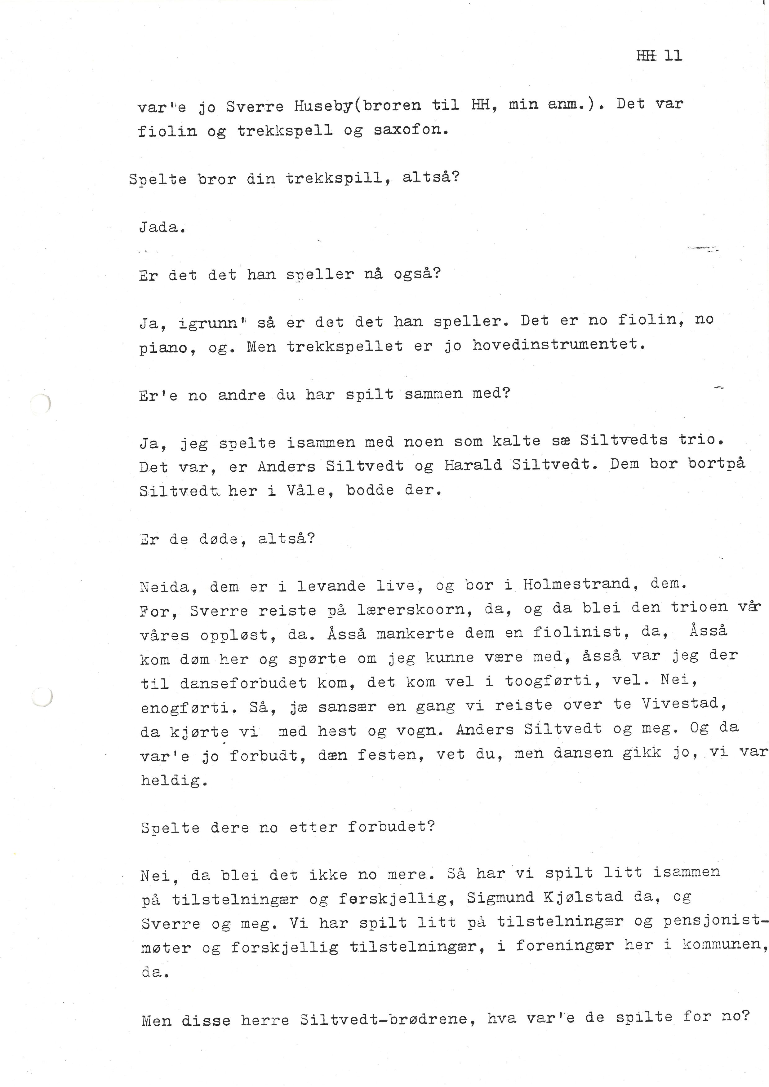 Sa 16 - Folkemusikk fra Vestfold, Gjerdesamlingen, VEMU/A-1868/I/L0001: Informantregister med intervjunedtegnelser, 1979-1986