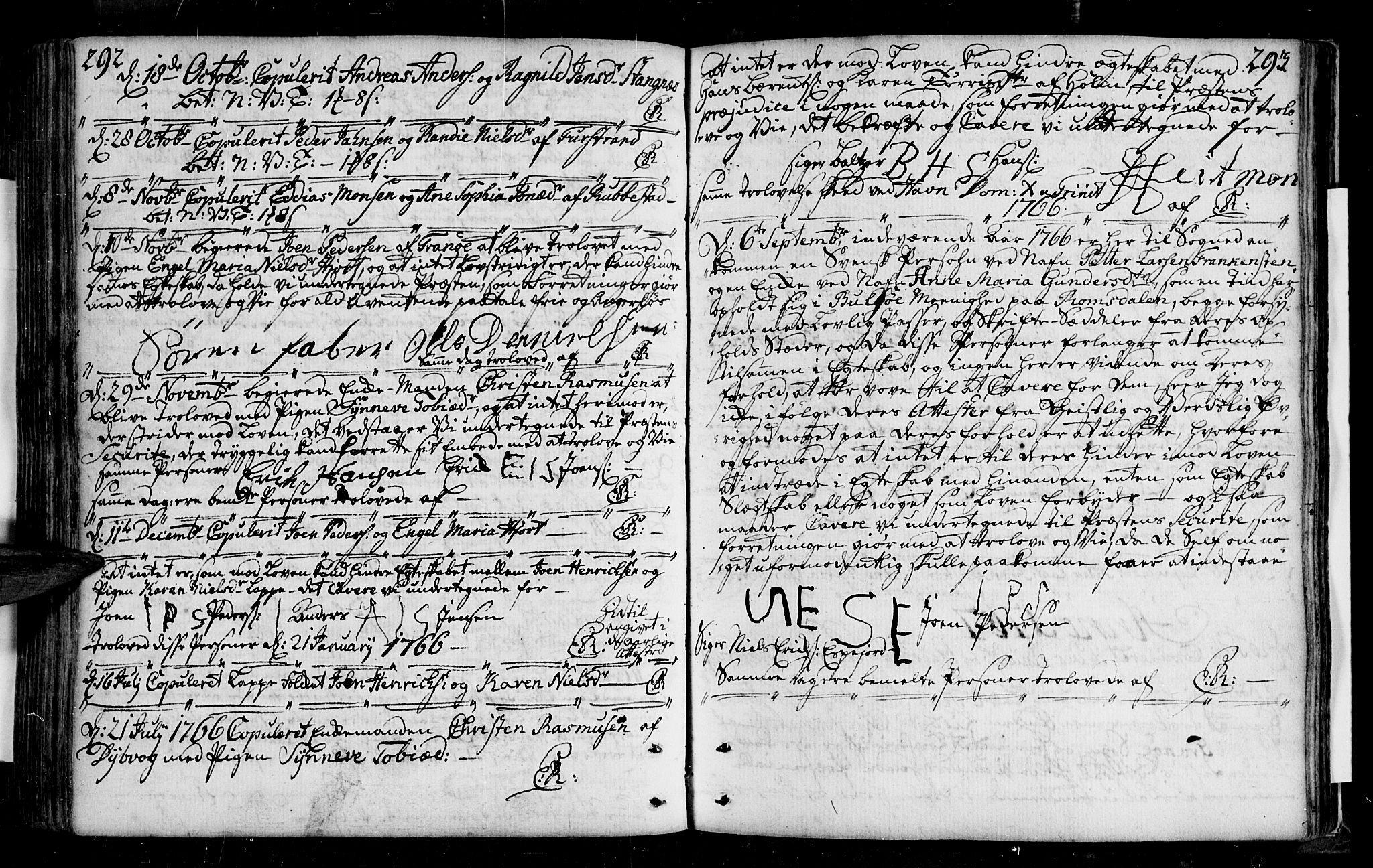 Tranøy sokneprestkontor, SATØ/S-1313/I/Ia/Iaa/L0001kirke: Parish register (official) no. 1, 1757-1773, p. 292-293