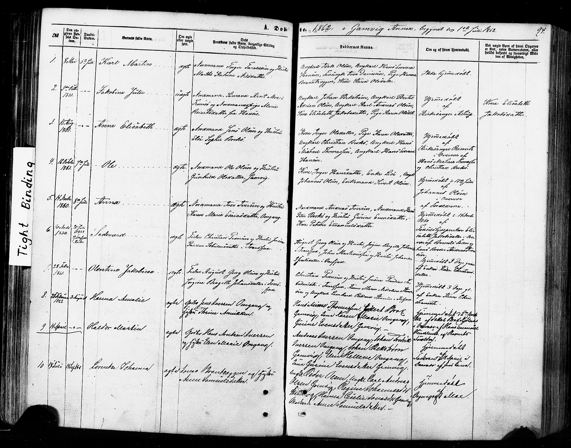 Tana sokneprestkontor, SATØ/S-1334/H/Ha/L0002kirke: Parish register (official) no. 2 /2, 1862-1877, p. 94