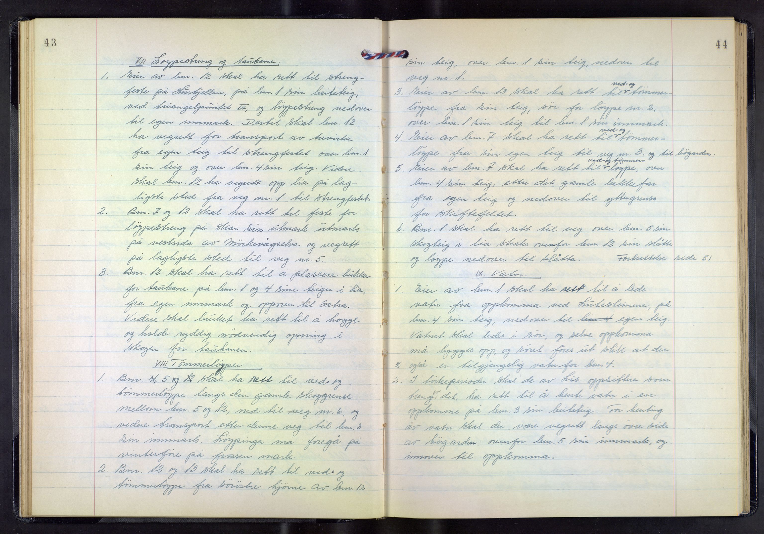 Hordaland jordskiftedøme - III Midhordland jordskiftedistrikt, AV/SAB-A-7001/A/Aa/L0033: Forhandlingsprotokoll, 1959-1962, p. 43-44