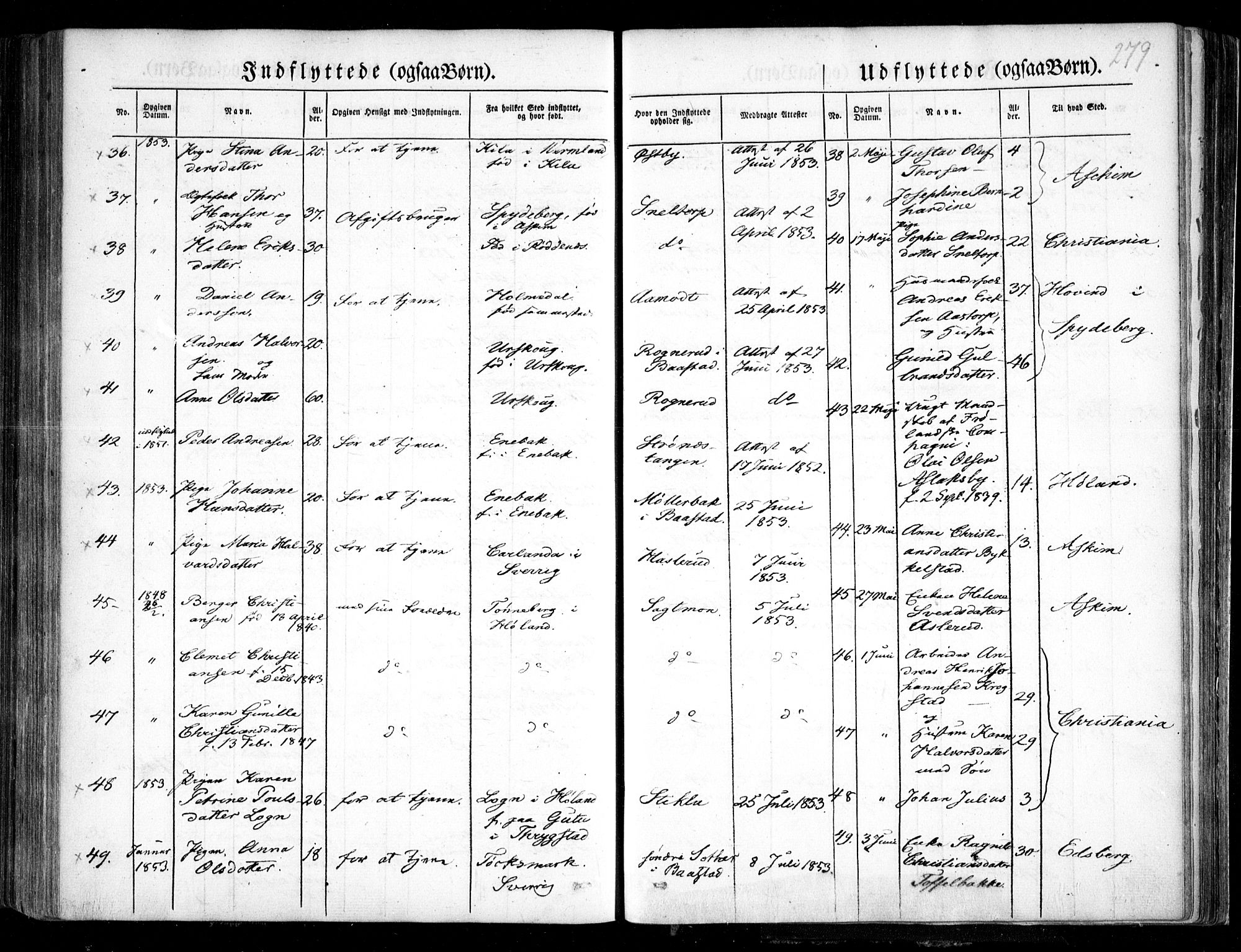 Trøgstad prestekontor Kirkebøker, AV/SAO-A-10925/F/Fa/L0007: Parish register (official) no. I 7, 1845-1854, p. 279