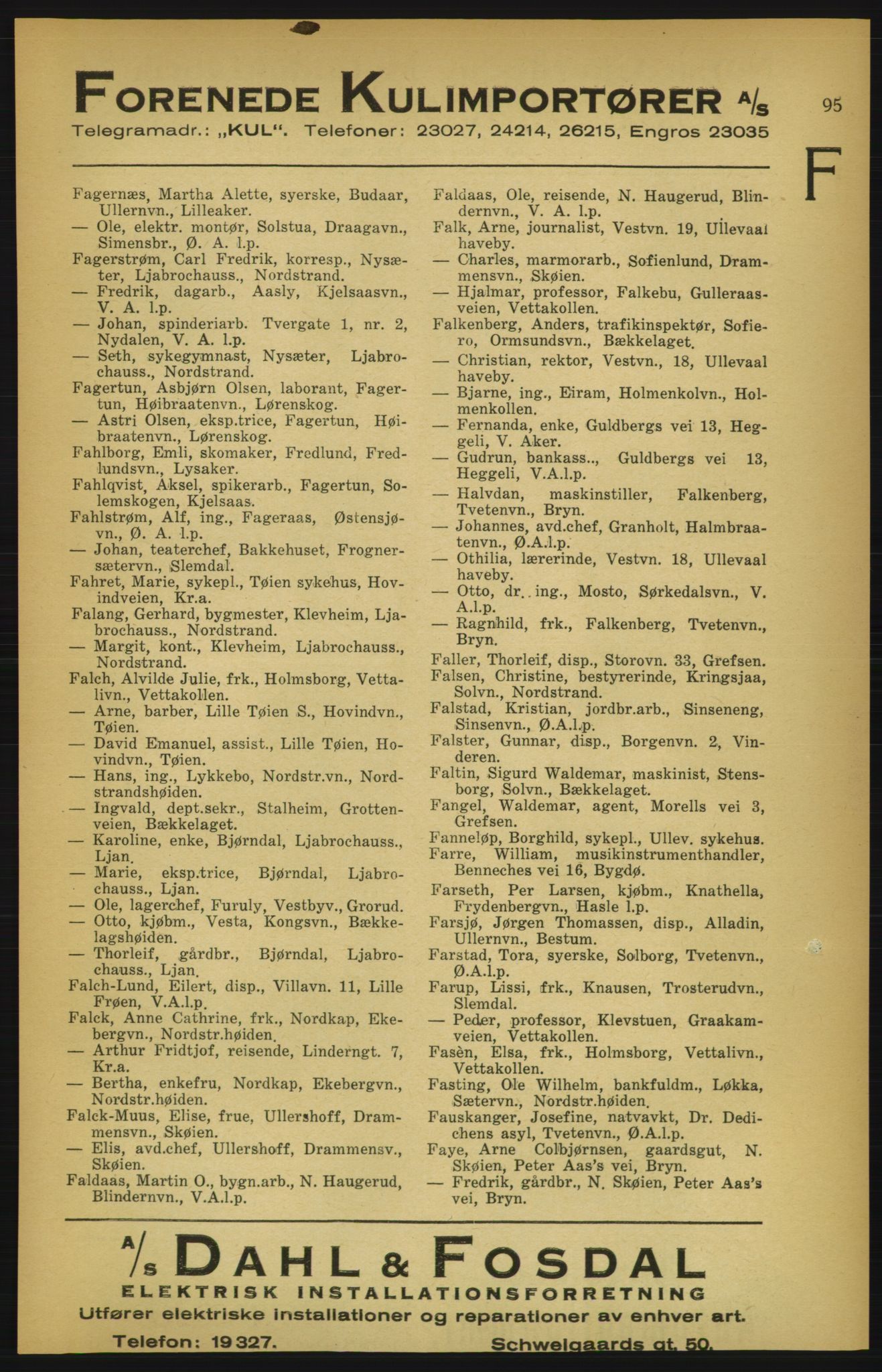 Aker adressebok/adressekalender, PUBL/001/A/003: Akers adressekalender, 1924-1925, p. 95