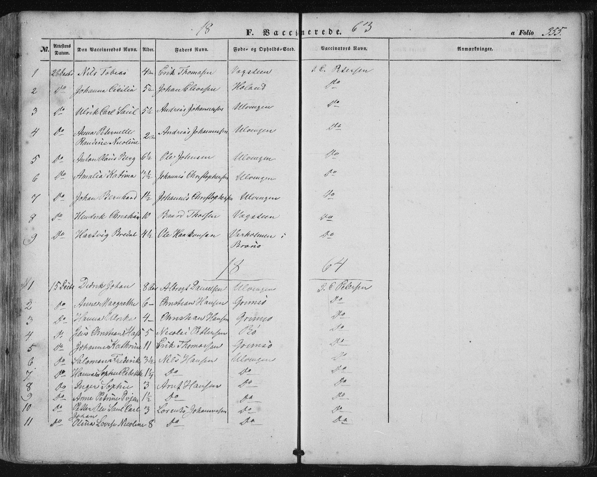 Ministerialprotokoller, klokkerbøker og fødselsregistre - Nordland, AV/SAT-A-1459/816/L0240: Parish register (official) no. 816A06, 1846-1870, p. 355