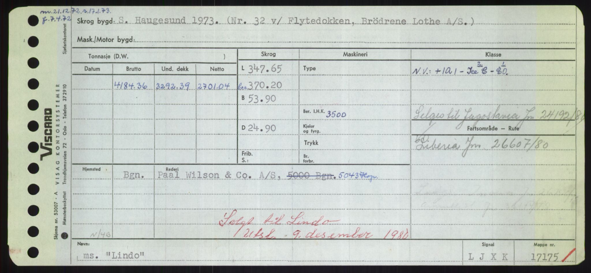 Sjøfartsdirektoratet med forløpere, Skipsmålingen, RA/S-1627/H/Hd/L0023: Fartøy, Lia-Løv, p. 139