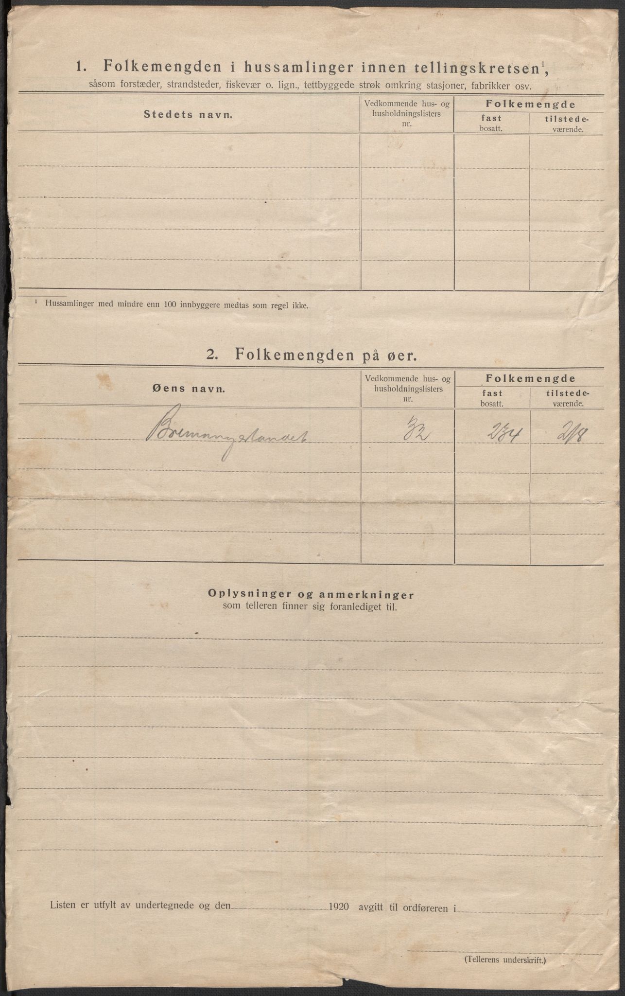 SAB, 1920 census for Bremanger, 1920, p. 20