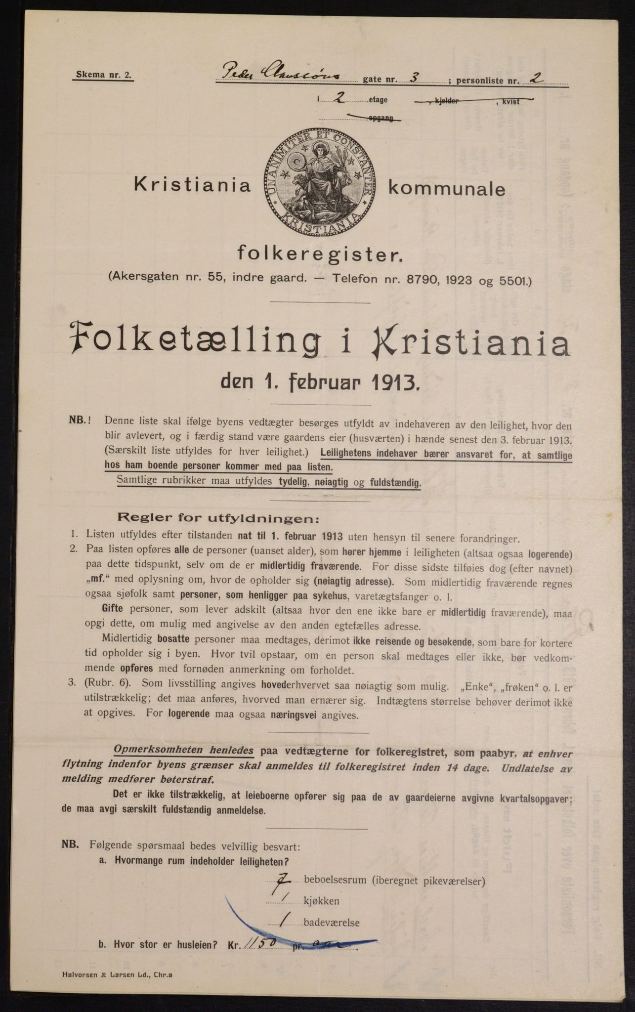 OBA, Municipal Census 1913 for Kristiania, 1913, p. 78933