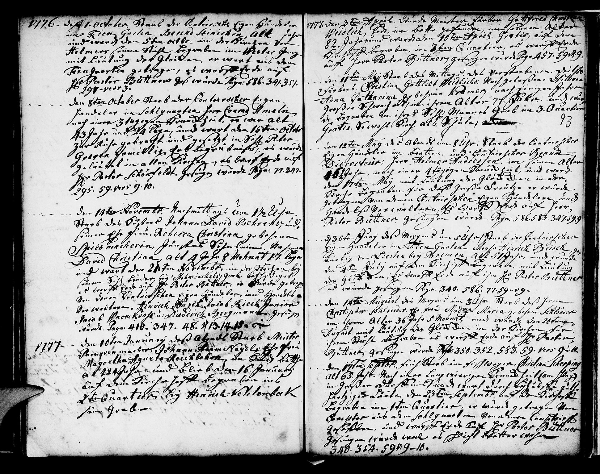 Mariakirken Sokneprestembete, AV/SAB-A-76901/H/Haa/L0001: Parish register (official) no. A 1, 1740-1784, p. 93