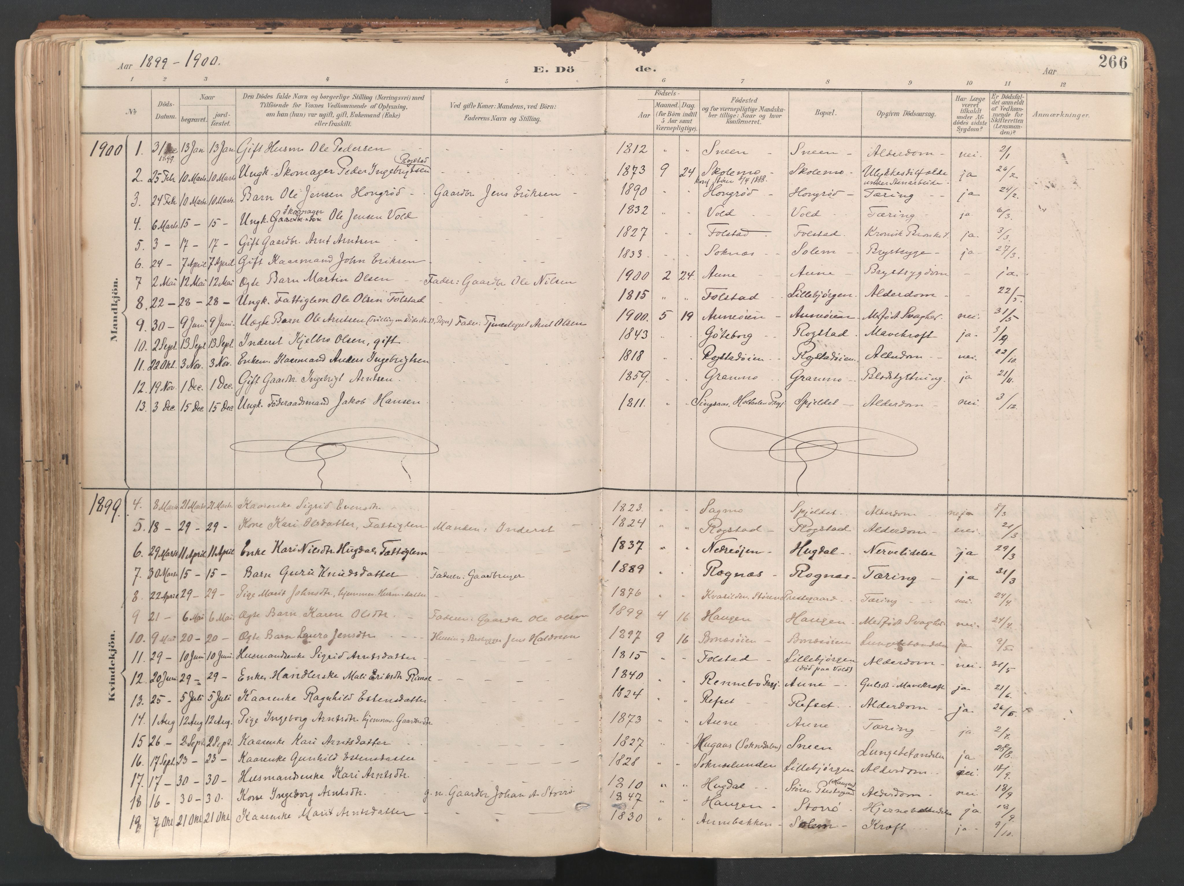Ministerialprotokoller, klokkerbøker og fødselsregistre - Sør-Trøndelag, SAT/A-1456/687/L1004: Parish register (official) no. 687A10, 1891-1923, p. 266