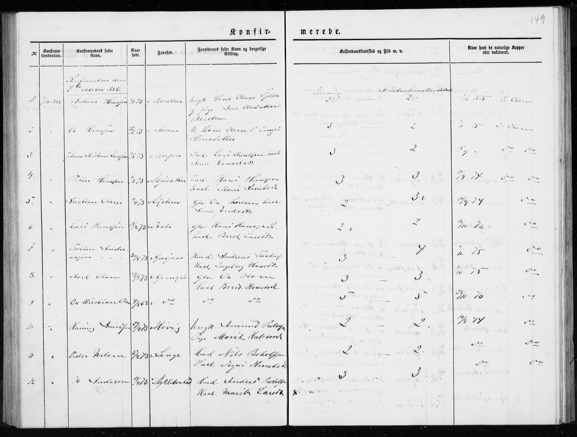 Ministerialprotokoller, klokkerbøker og fødselsregistre - Møre og Romsdal, SAT/A-1454/551/L0631: Parish register (copy) no. 551C03, 1886-1894, p. 149
