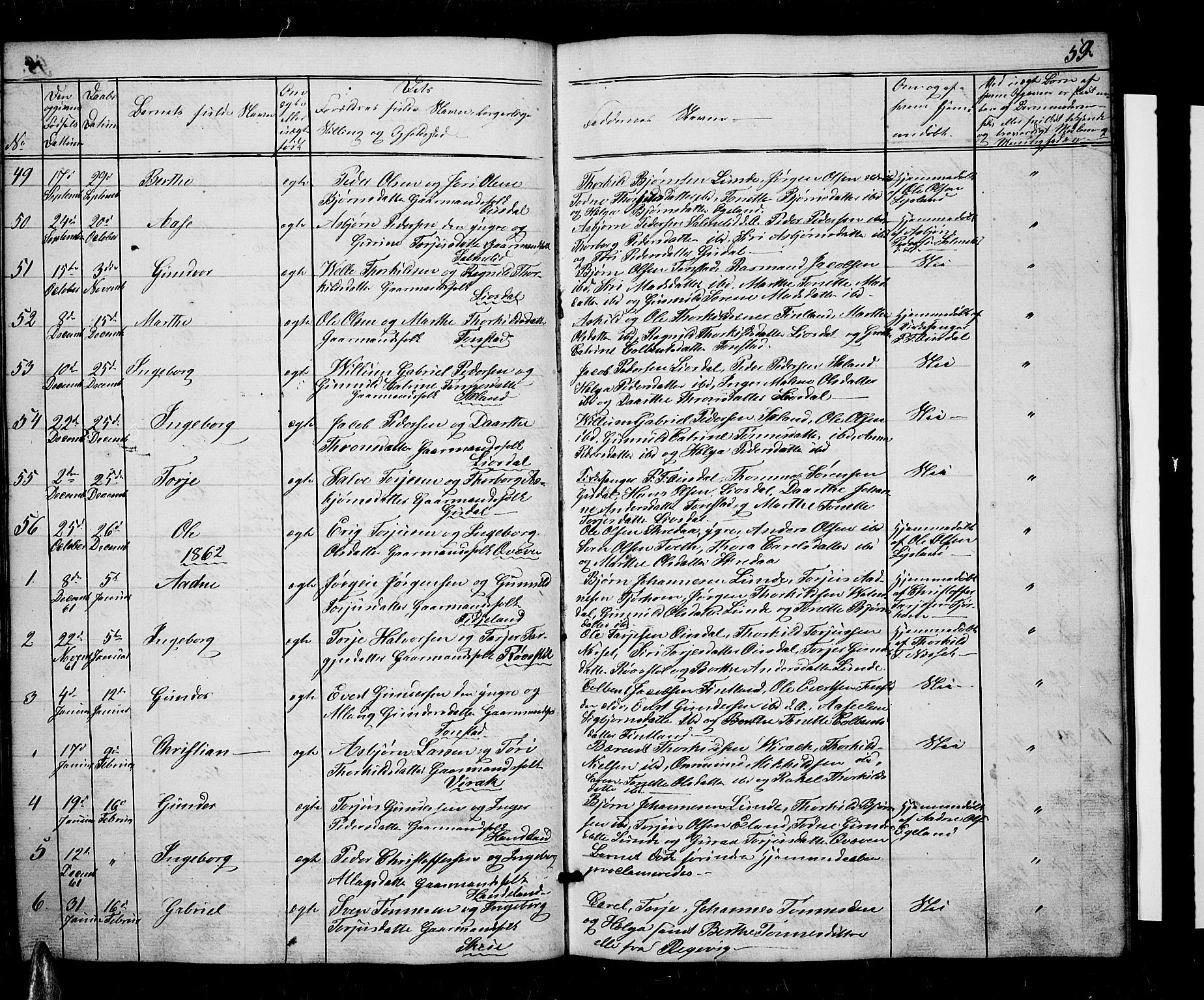 Sirdal sokneprestkontor, AV/SAK-1111-0036/F/Fb/Fbb/L0002: Parish register (copy) no. B 2, 1848-1878, p. 59