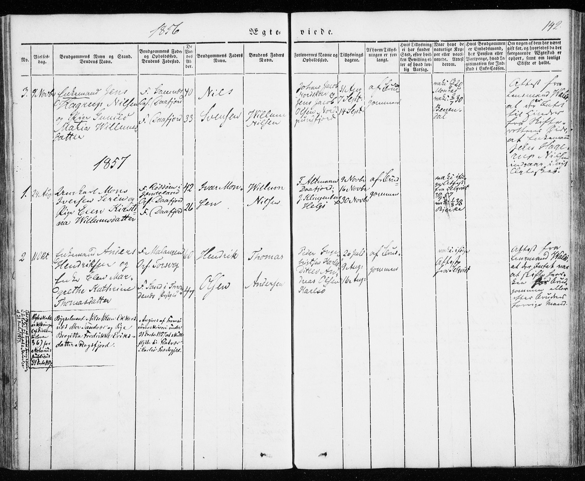 Karlsøy sokneprestembete, SATØ/S-1299/H/Ha/Haa/L0009kirke: Parish register (official) no. 9, 1838-1867, p. 142