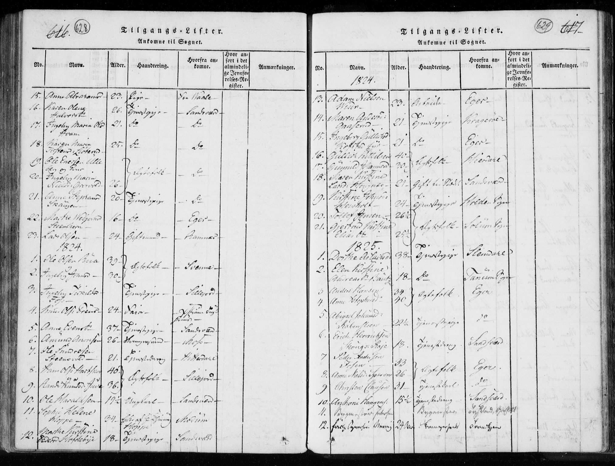 Kongsberg kirkebøker, SAKO/A-22/F/Fa/L0008: Parish register (official) no. I 8, 1816-1839, p. 628-629