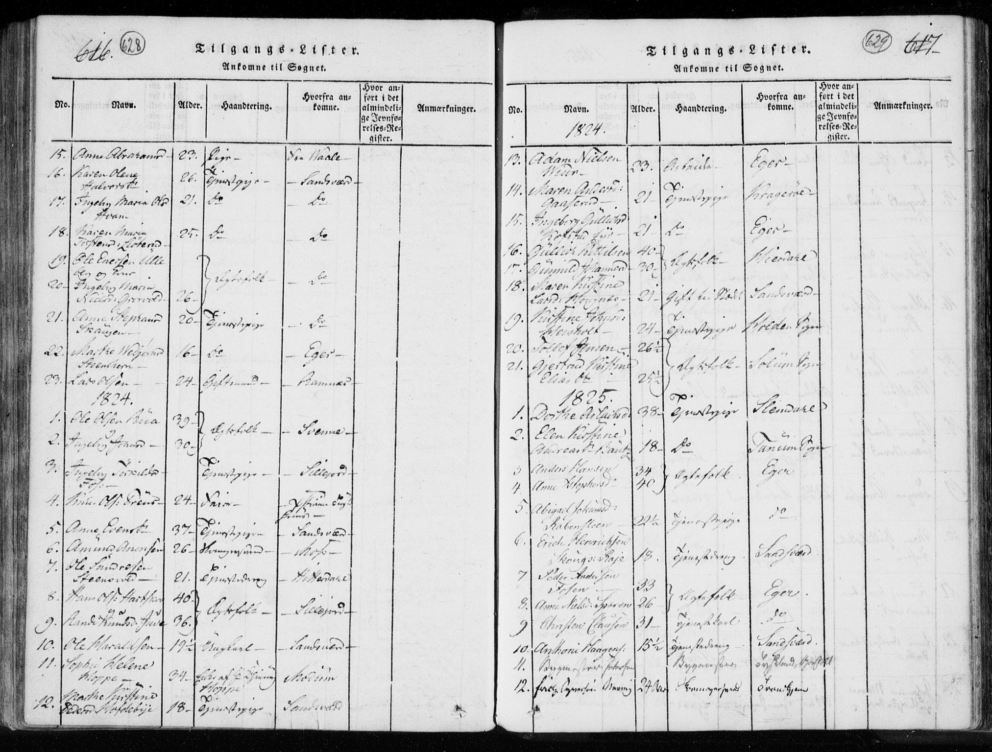 Kongsberg kirkebøker, AV/SAKO-A-22/F/Fa/L0008: Parish register (official) no. I 8, 1816-1839, p. 628-629