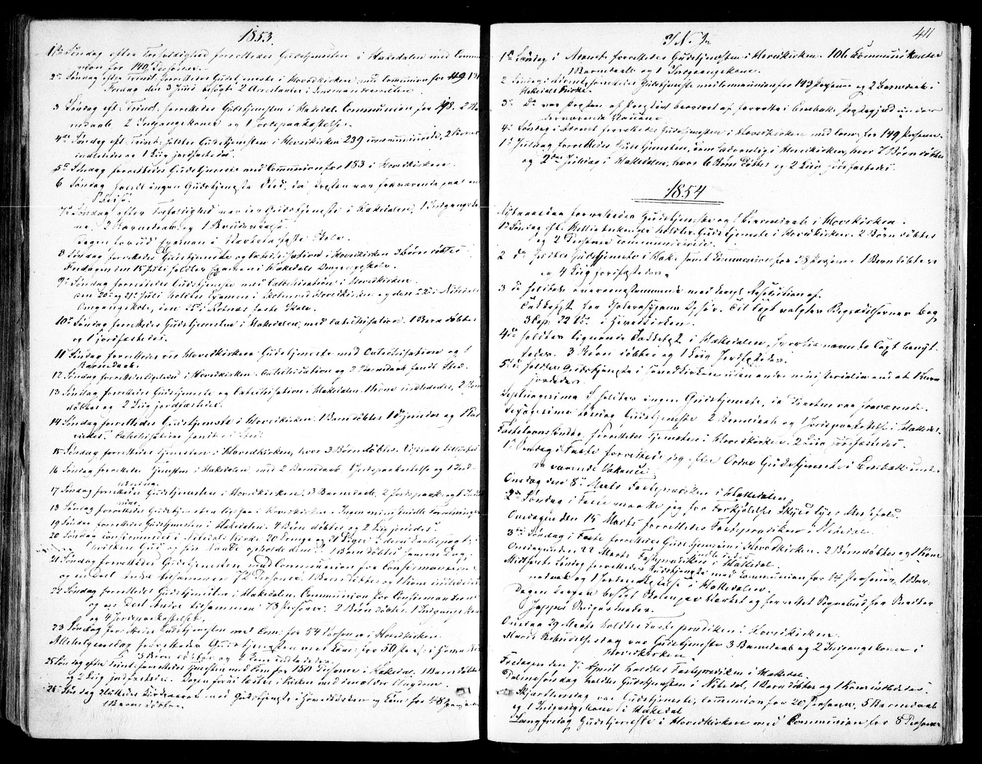 Nittedal prestekontor Kirkebøker, SAO/A-10365a/F/Fa/L0005: Parish register (official) no. I 5, 1850-1862, p. 411