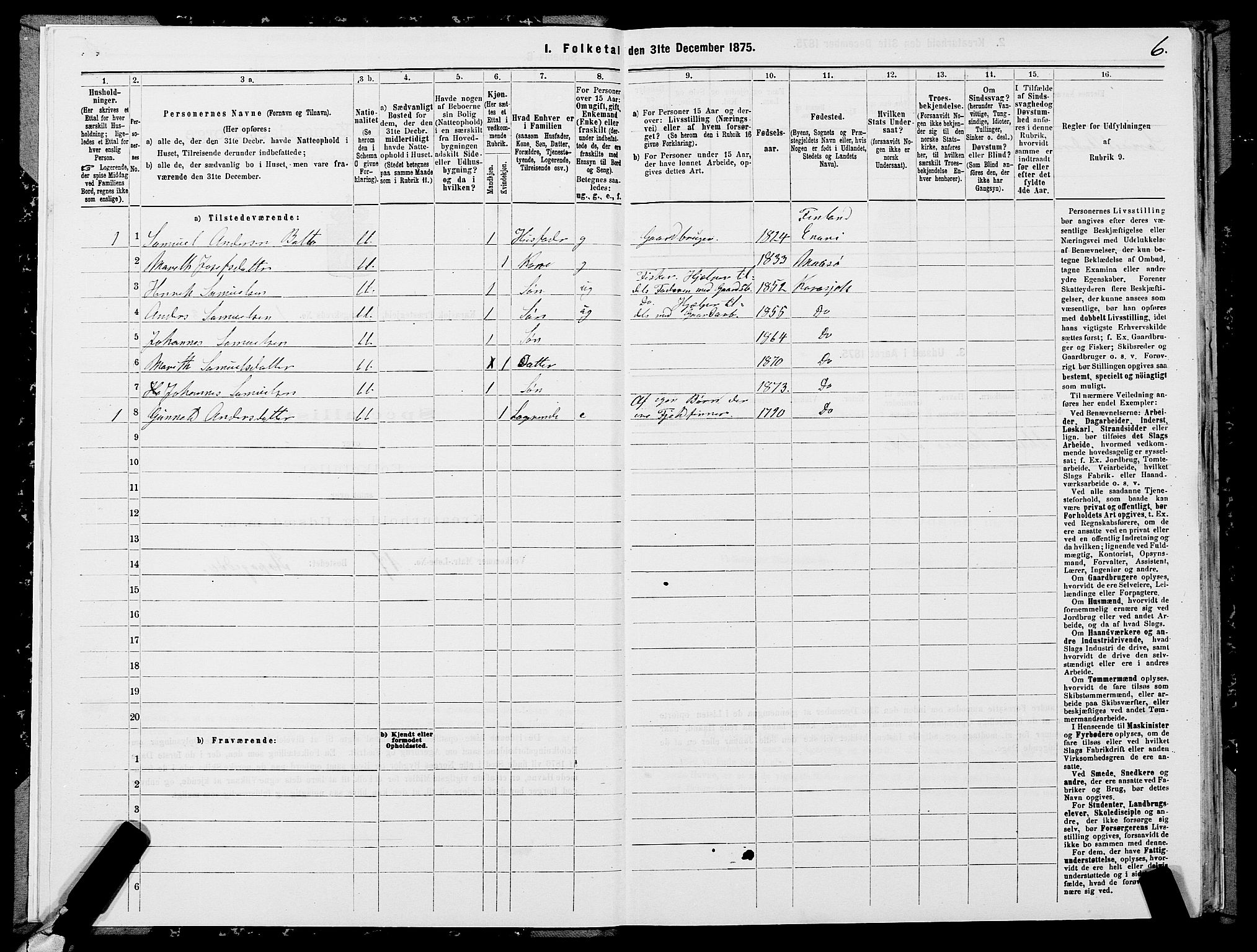 SATØ, 1875 census for 2021P Karasjok, 1875, p. 1006