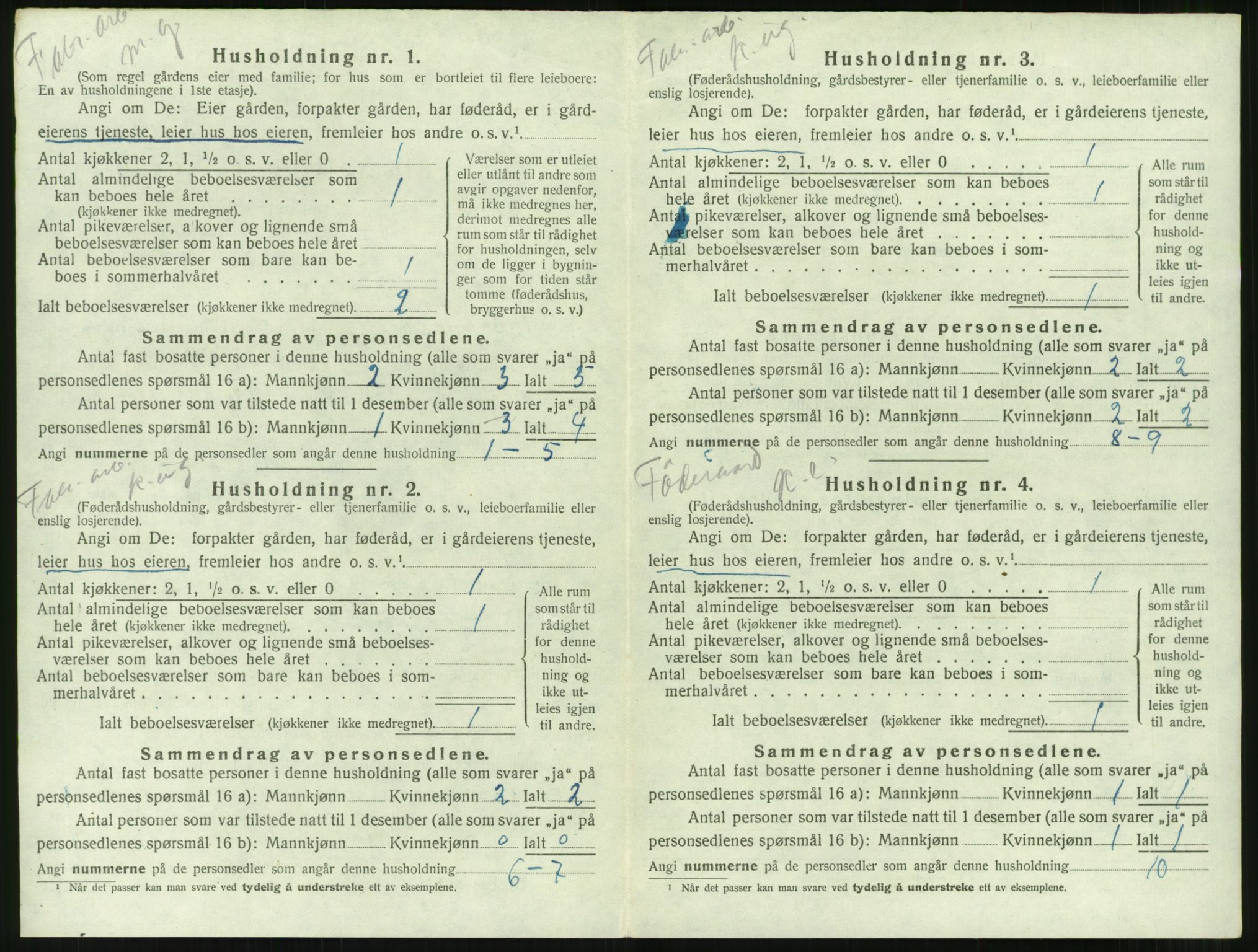 SAT, 1920 census for Borgund, 1920, p. 1949