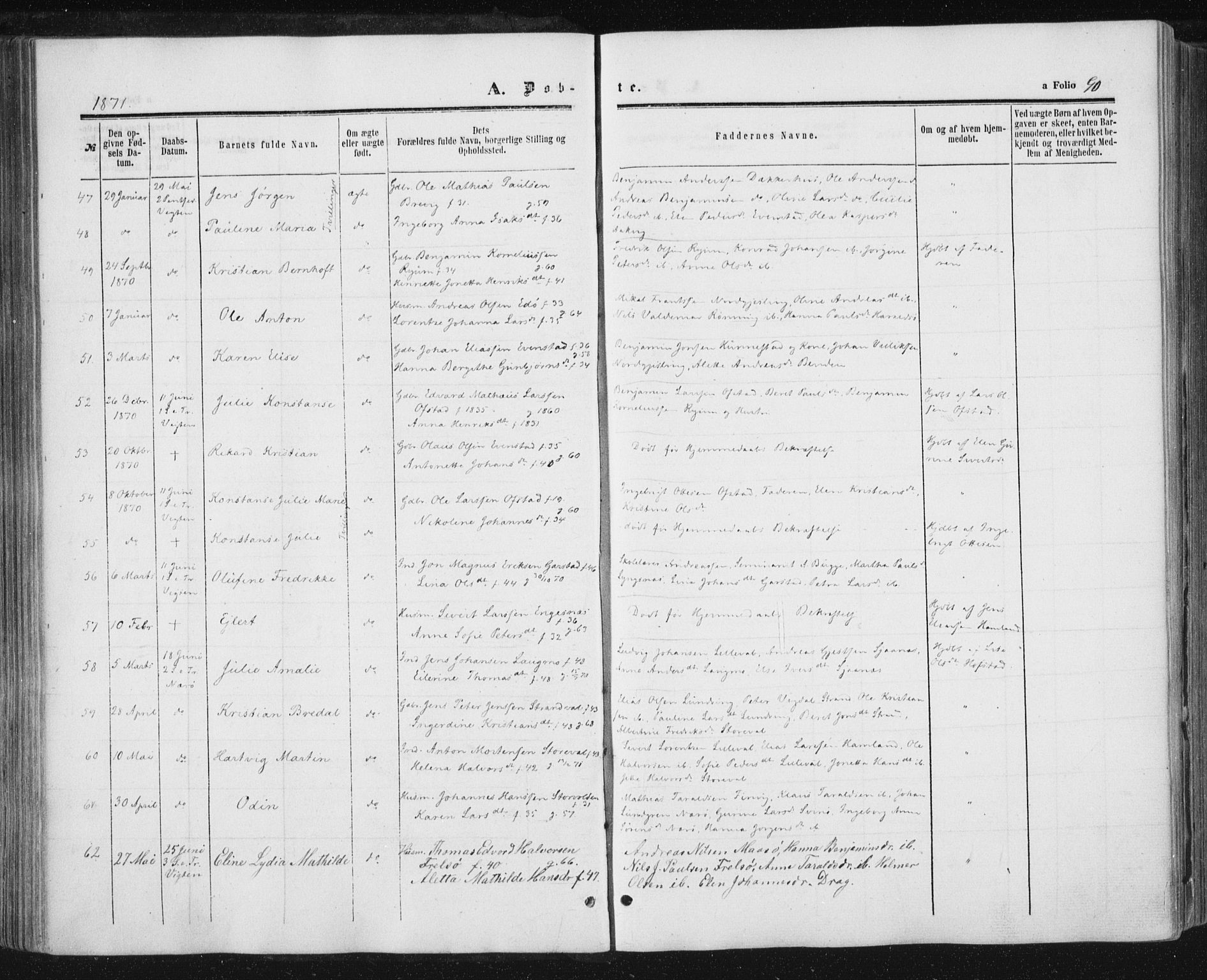 Ministerialprotokoller, klokkerbøker og fødselsregistre - Nord-Trøndelag, AV/SAT-A-1458/784/L0670: Parish register (official) no. 784A05, 1860-1876, p. 90