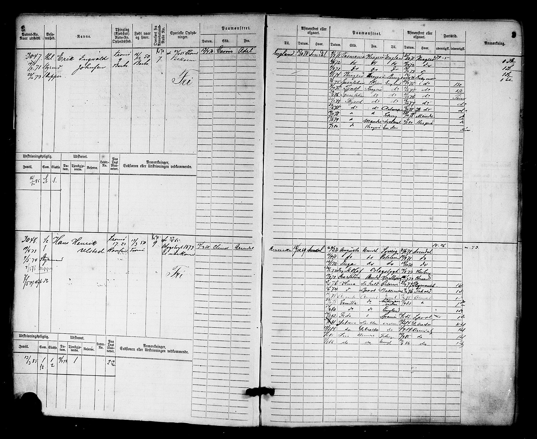 Arendal mønstringskrets, AV/SAK-2031-0012/F/Fb/L0014: Hovedrulle nr 3045-3806, S-12, 1868-1900, p. 4