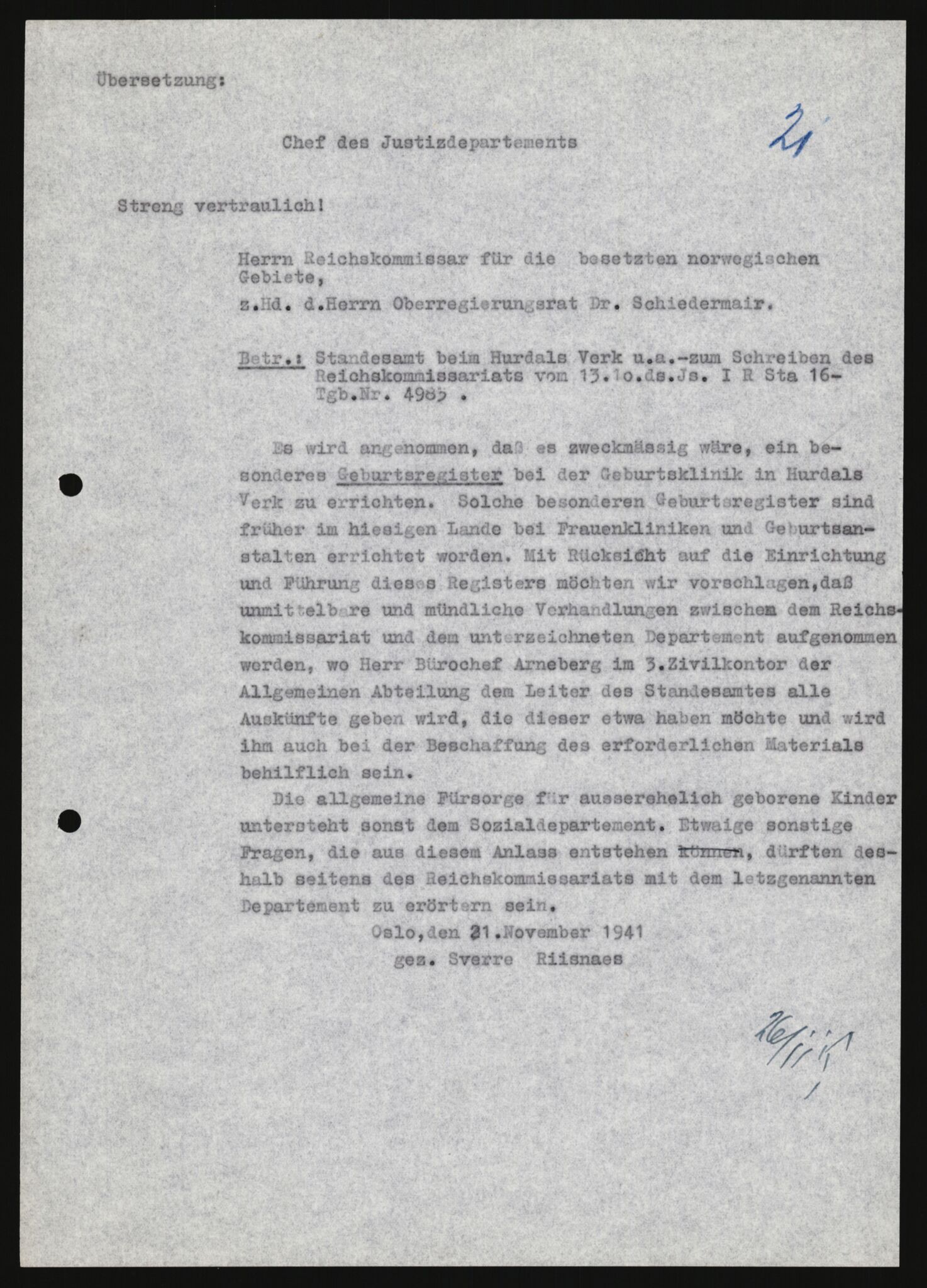 Forsvarets Overkommando. 2 kontor. Arkiv 11.4. Spredte tyske arkivsaker, AV/RA-RAFA-7031/D/Dar/Darb/L0013: Reichskommissariat - Hauptabteilung Vervaltung, 1917-1942, p. 1464