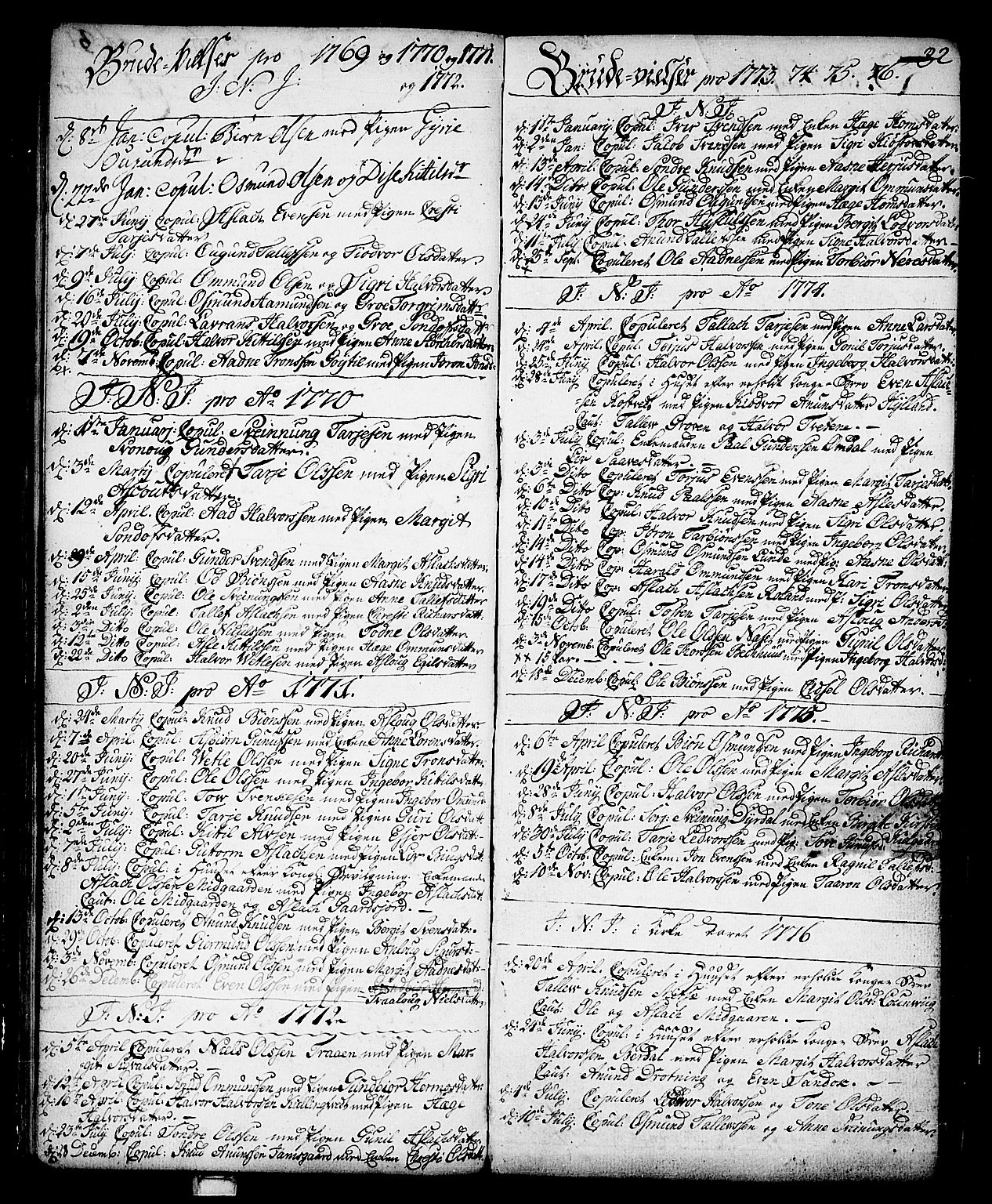 Vinje kirkebøker, SAKO/A-312/F/Fa/L0002: Parish register (official) no. I 2, 1767-1814, p. 32