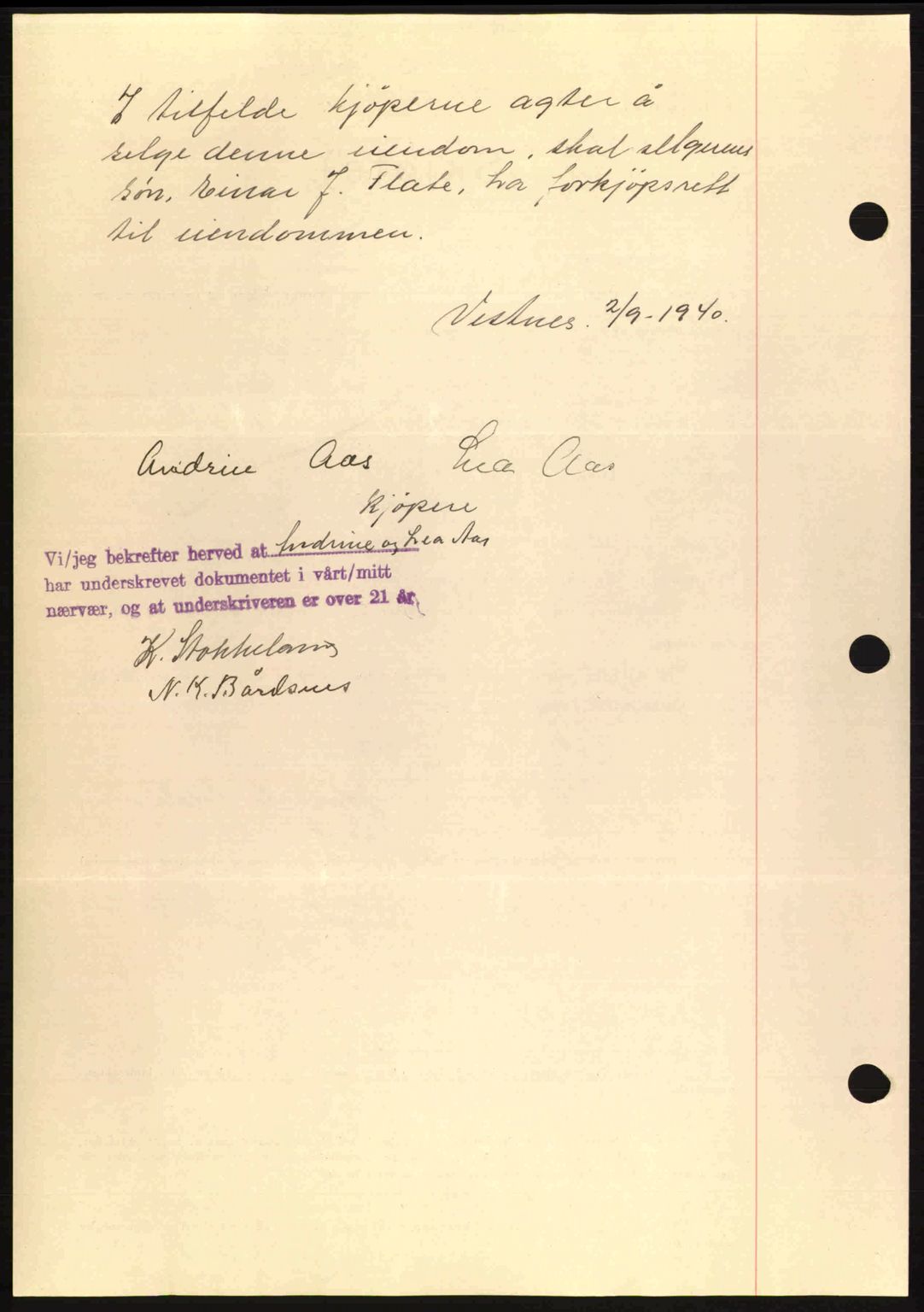 Romsdal sorenskriveri, AV/SAT-A-4149/1/2/2C: Mortgage book no. A8, 1939-1940, Diary no: : 863/1940