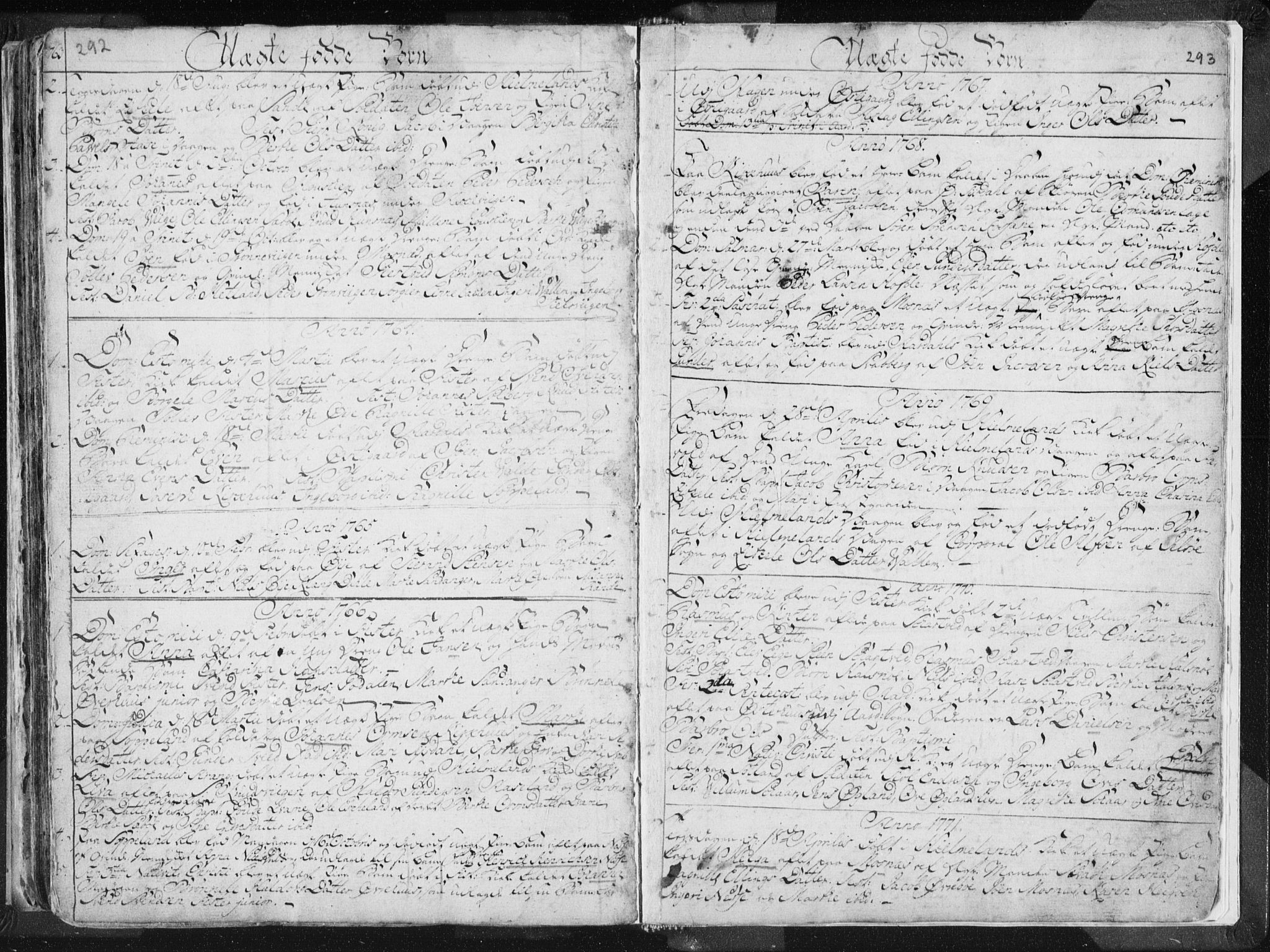 Hjelmeland sokneprestkontor, AV/SAST-A-101843/01/IV/L0001: Parish register (official) no. A 1, 1760-1799, p. 292-293