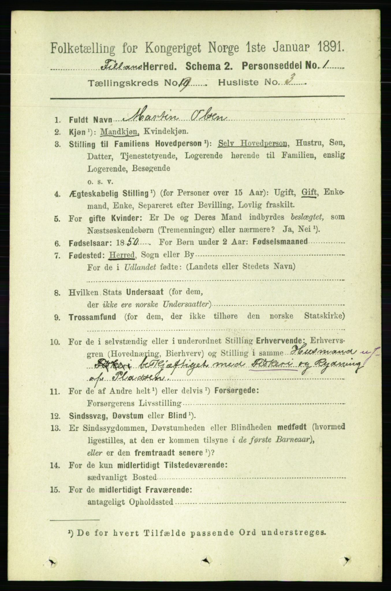 RA, 1891 census for 1616 Fillan, 1891, p. 2036