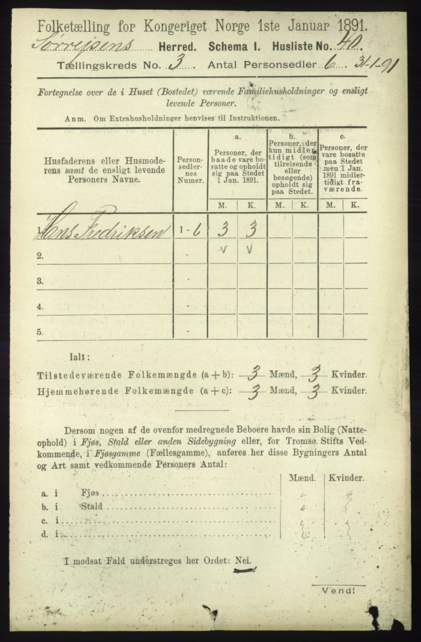 RA, 1891 census for 1925 Sørreisa, 1891, p. 683