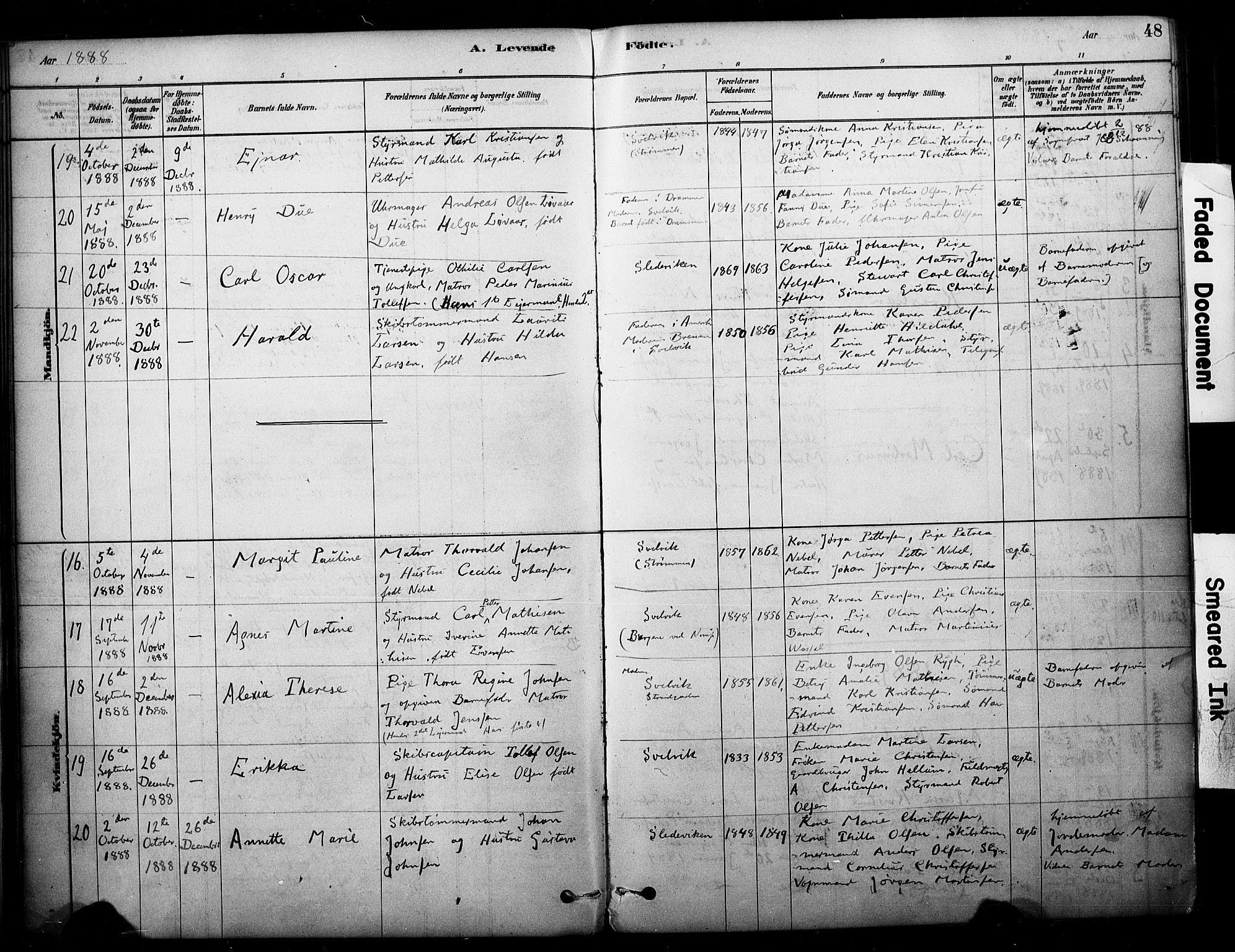 Strømm kirkebøker, AV/SAKO-A-322/F/Fb/L0001: Parish register (official) no. II 1, 1878-1899, p. 48