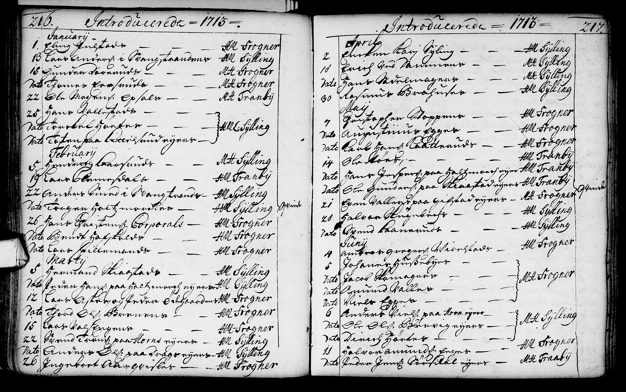 Lier kirkebøker, AV/SAKO-A-230/F/Fa/L0002: Parish register (official) no. I 2, 1701-1726, p. 216-217