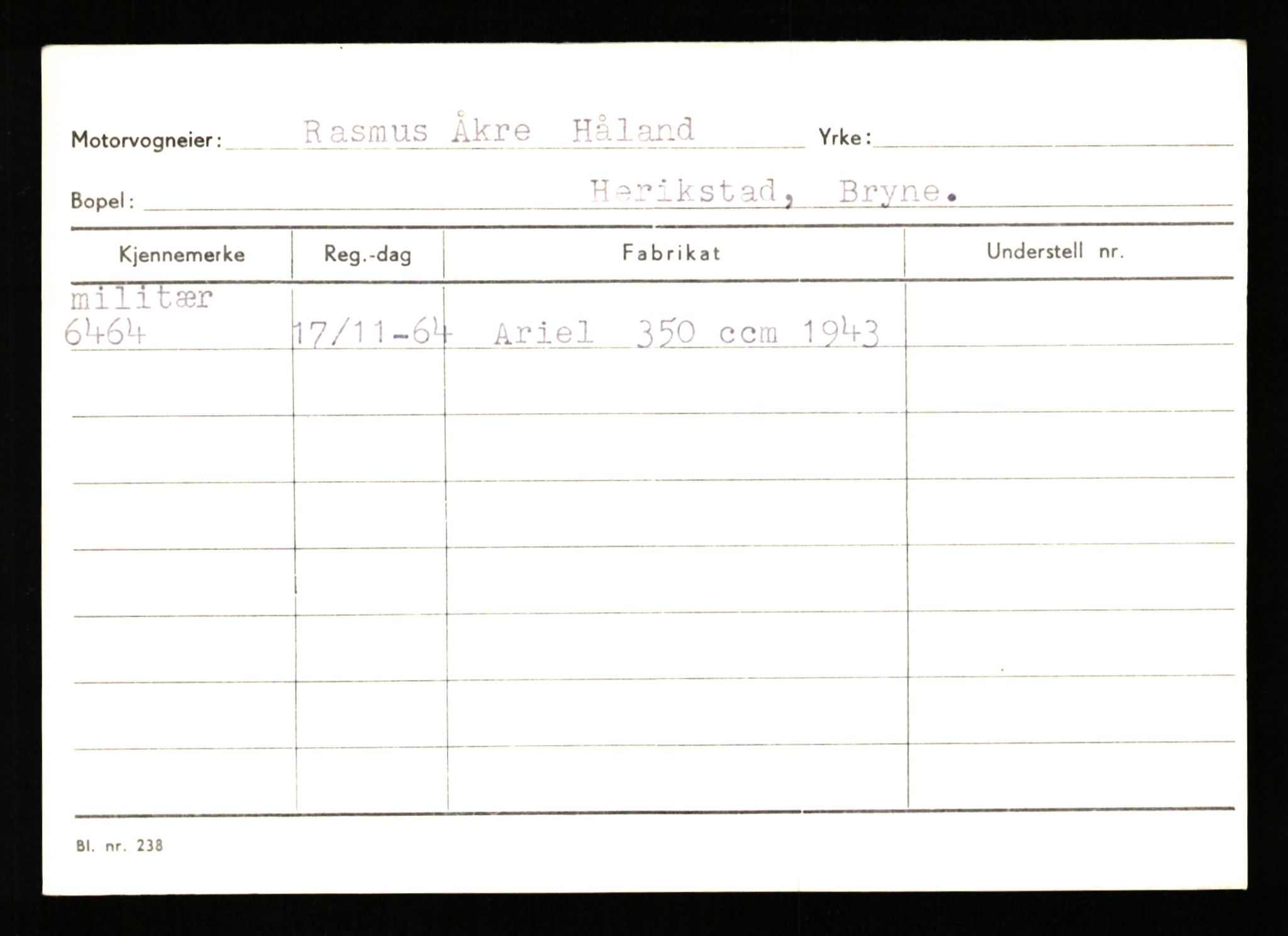 Stavanger trafikkstasjon, SAST/A-101942/0/G/L0002: Registreringsnummer: 5791 - 10405, 1930-1971, p. 309