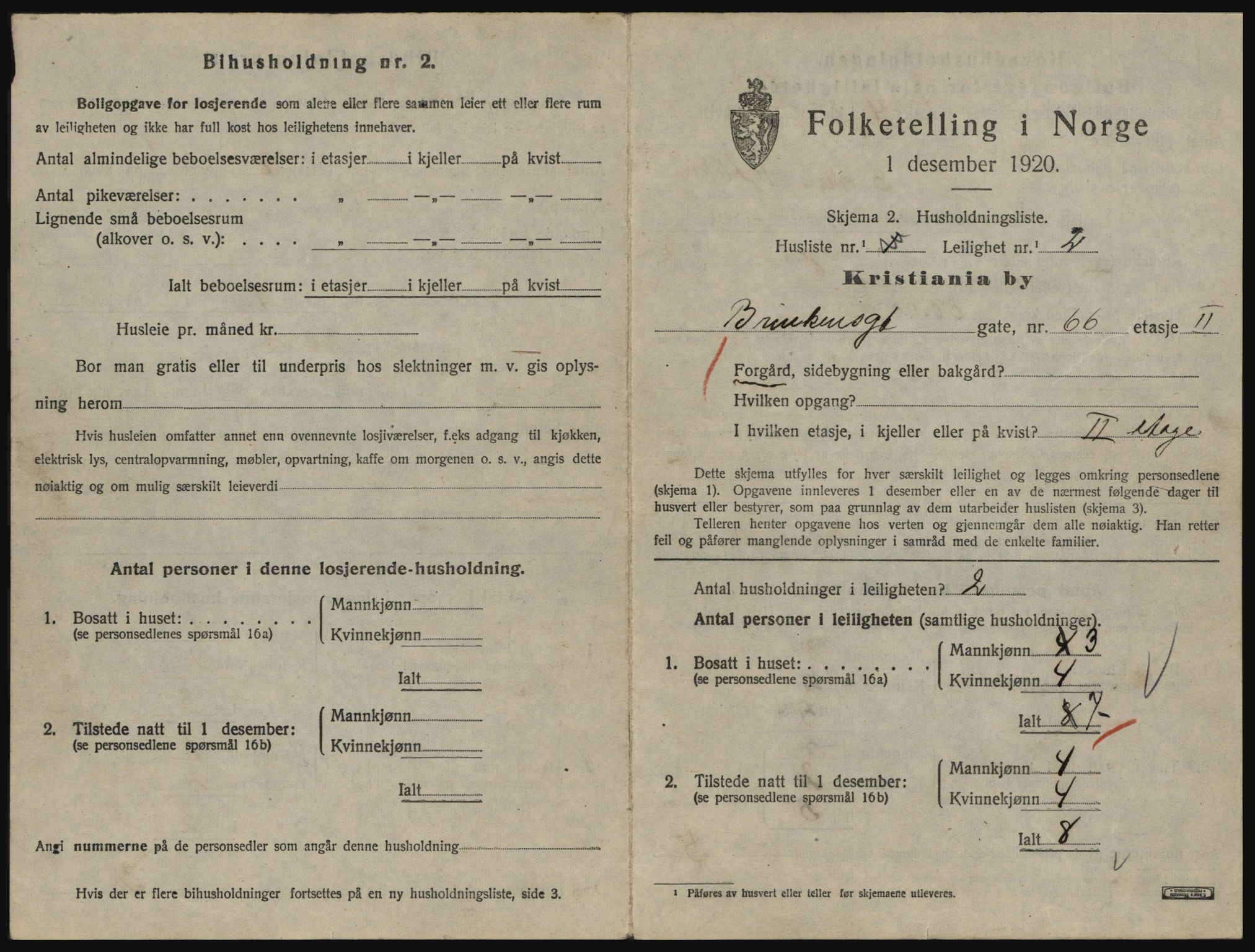 SAO, 1920 census for Kristiania, 1920, p. 9236