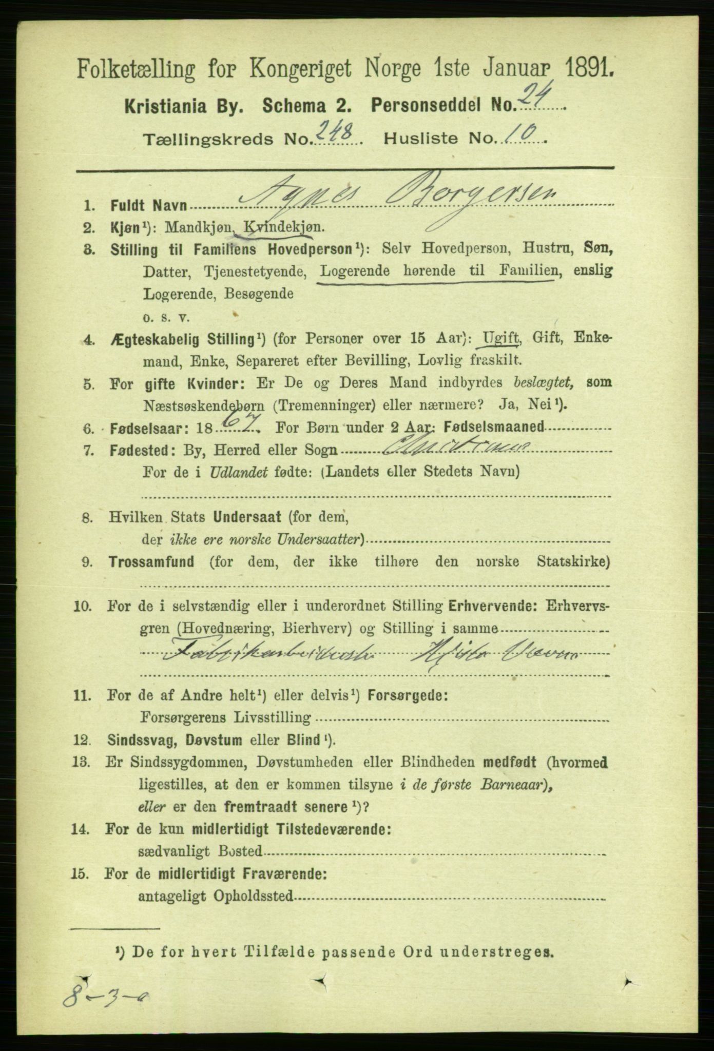 RA, 1891 census for 0301 Kristiania, 1891, p. 151508