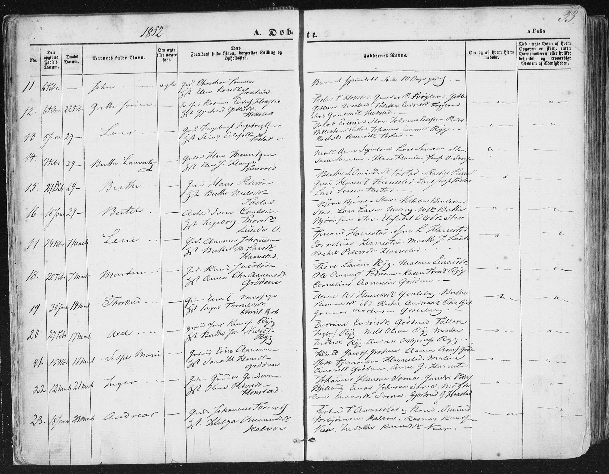 Hetland sokneprestkontor, AV/SAST-A-101826/30/30BA/L0002: Parish register (official) no. A 2, 1849-1869, p. 33