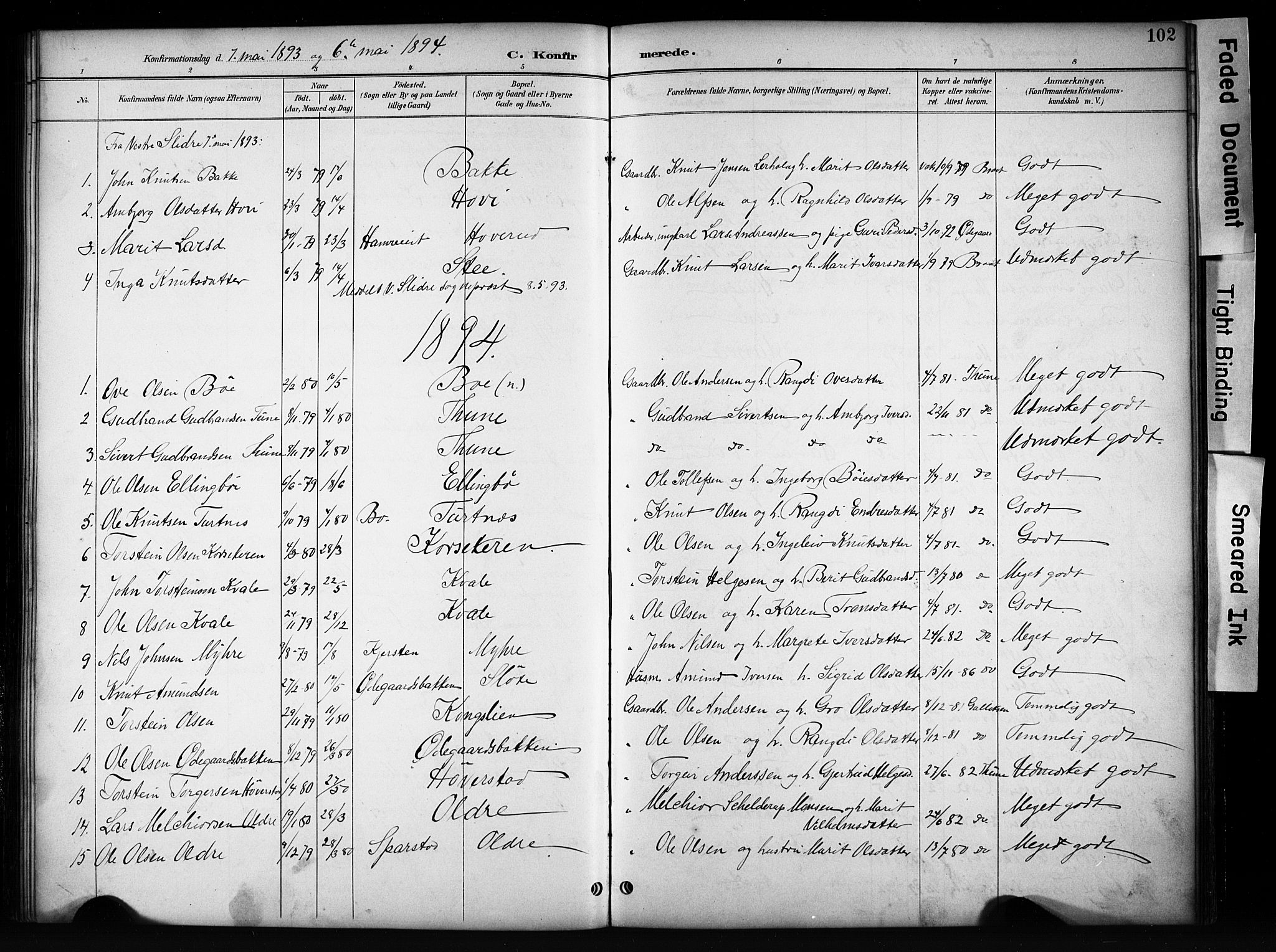 Vang prestekontor, Valdres, SAH/PREST-140/H/Hb/L0006: Parish register (copy) no. 6, 1893-1918, p. 102