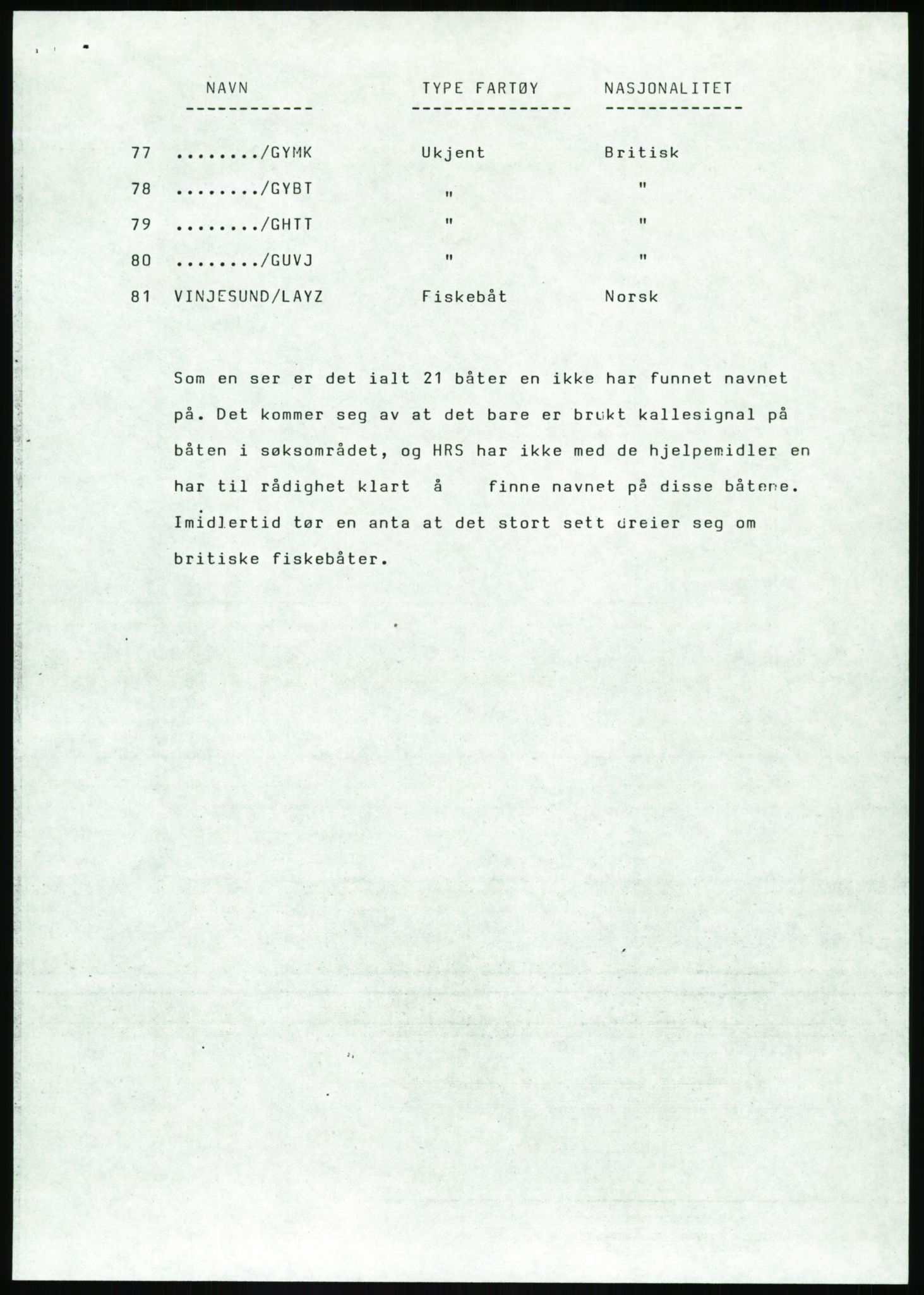 Justisdepartementet, Granskningskommisjonen ved Alexander Kielland-ulykken 27.3.1980, AV/RA-S-1165/D/L0017: P Hjelpefartøy (Doku.liste + P1-P6 av 6)/Q Hovedredningssentralen (Q0-Q27 av 27), 1980-1981, p. 580