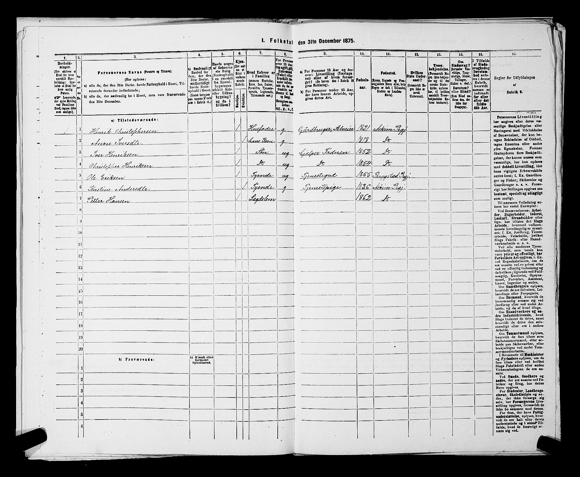 RA, 1875 census for 0124P Askim, 1875, p. 121