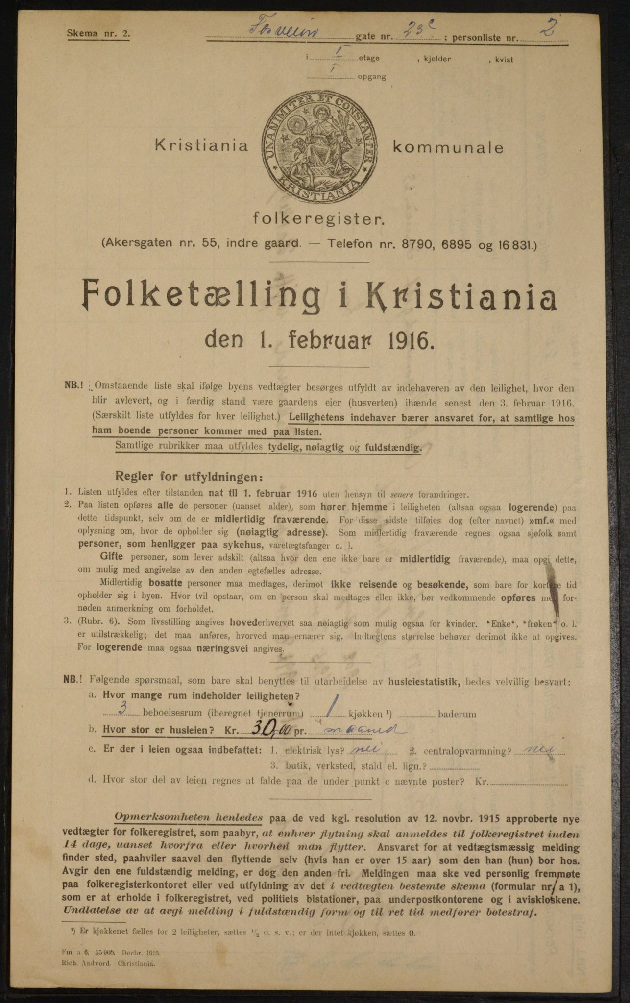 OBA, Municipal Census 1916 for Kristiania, 1916, p. 25683