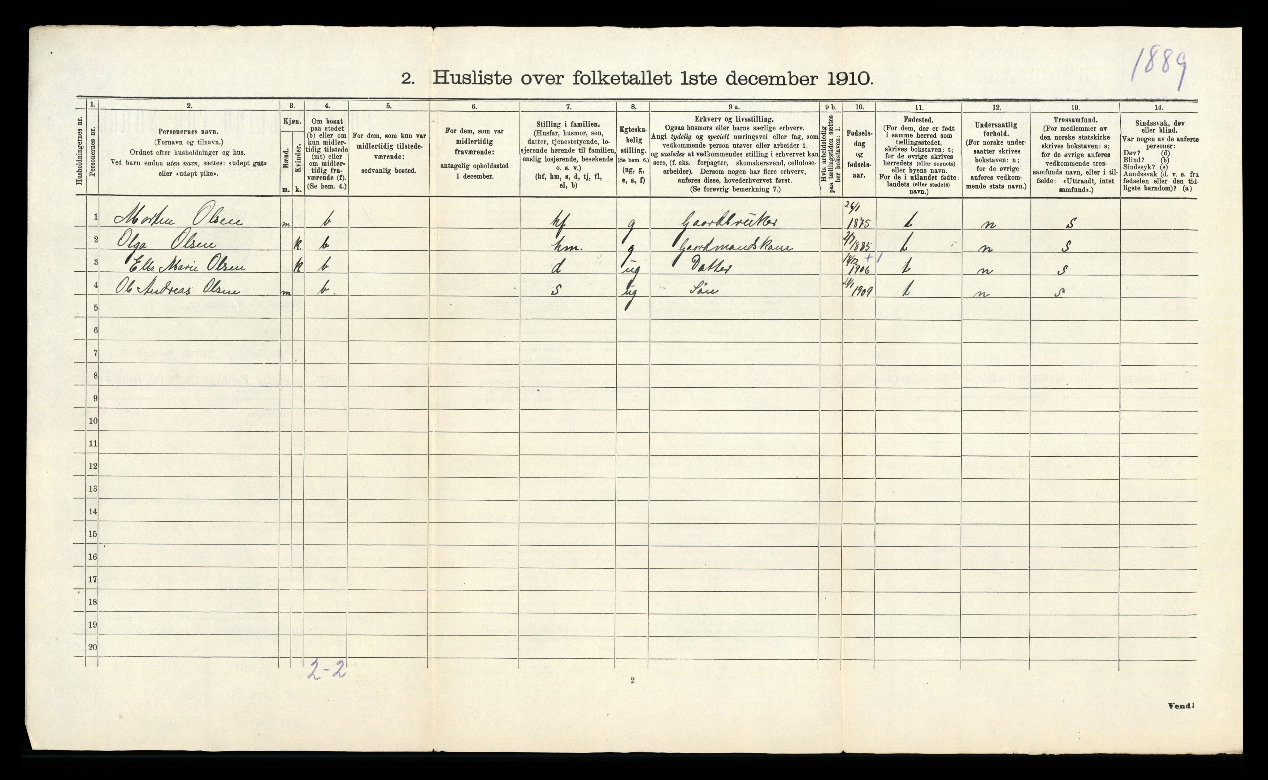 RA, 1910 census for Håland, 1910, p. 46